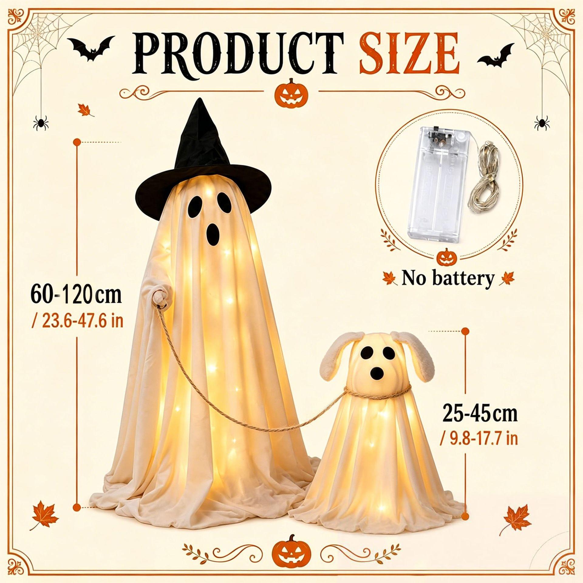 Wizard Ghost Dog-Walking Two-Piece Decorative Figurine Set image 3
