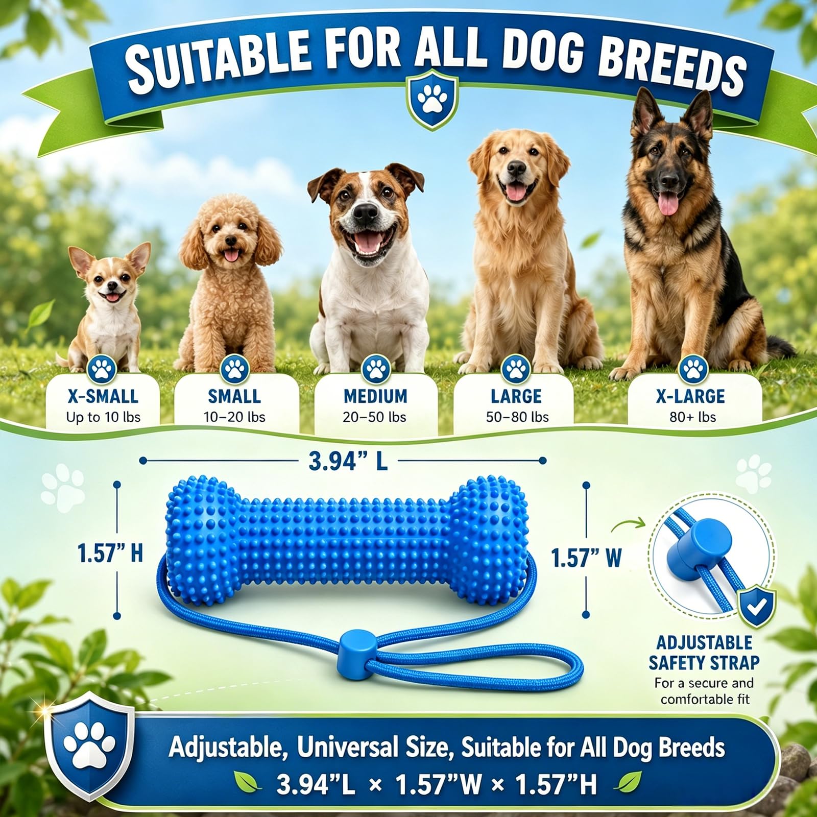 Dual-Action Canine Dental Prop, Dog Dental Chew Toy For Easier Teeth Brushing, Premium Pet Oral Care Accessory Perfect For Small Medium And Large Size Dogs  2PCS image 4