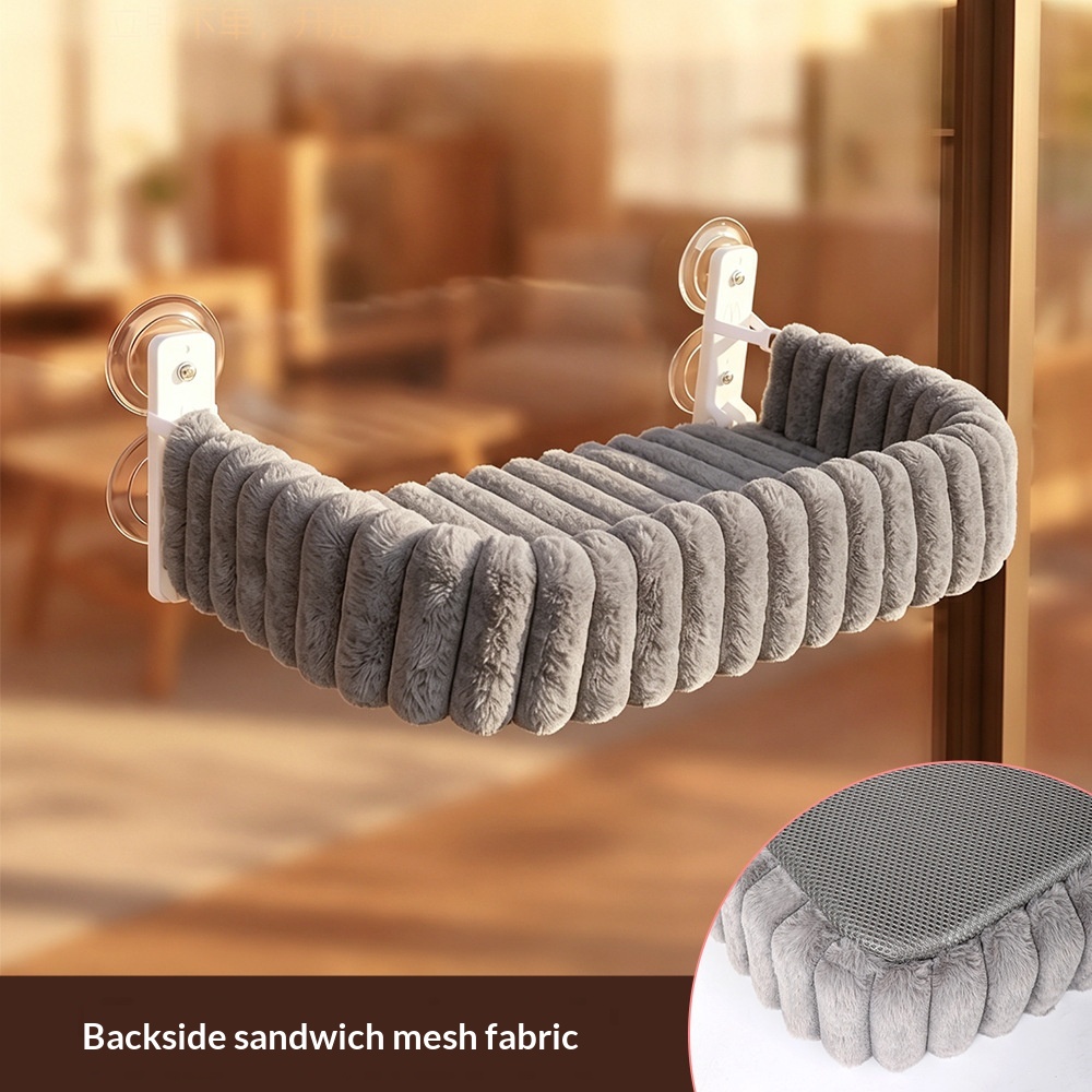 Hanging Suction-Cup Plush Cat Hammock image 3