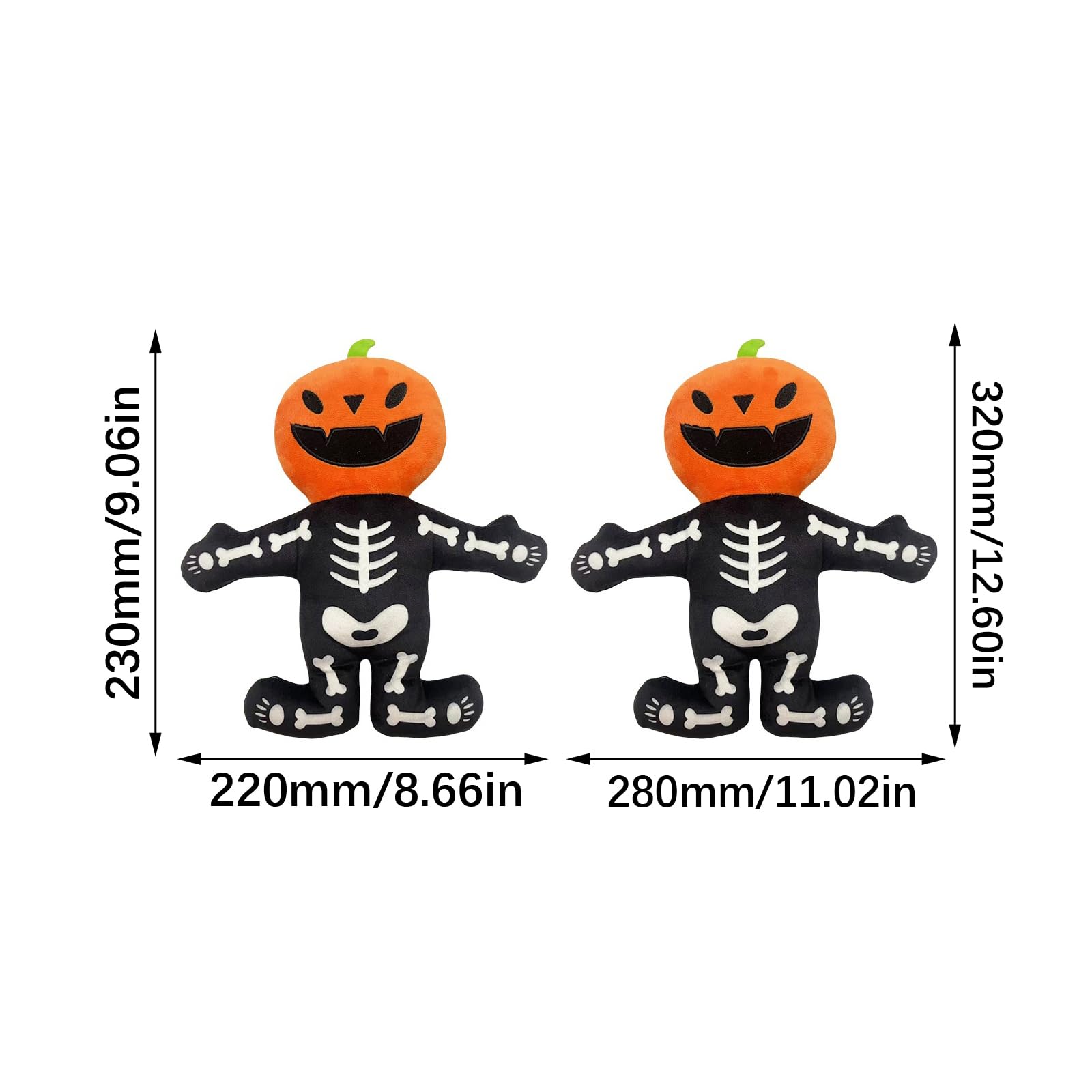 Pumpkin Skeleton Plush Dog Toy image 3
