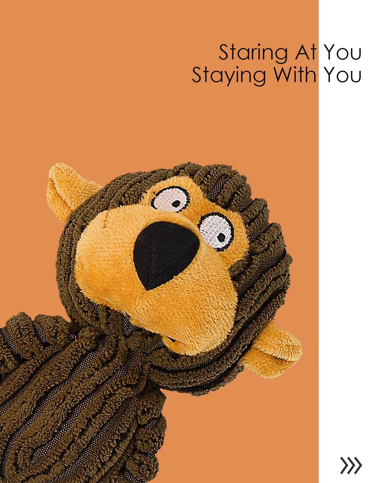 Squeaky Plush Monkey Dog Toy with Teething Rings image 8