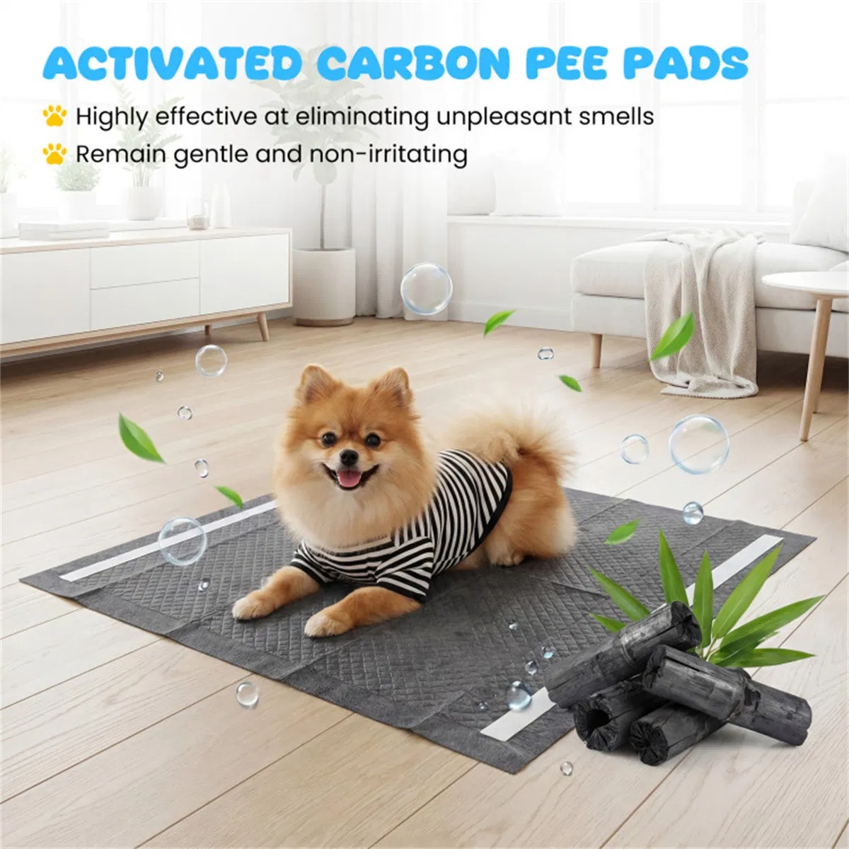 Charcoal 6-Layer Dog Training Pads image 2