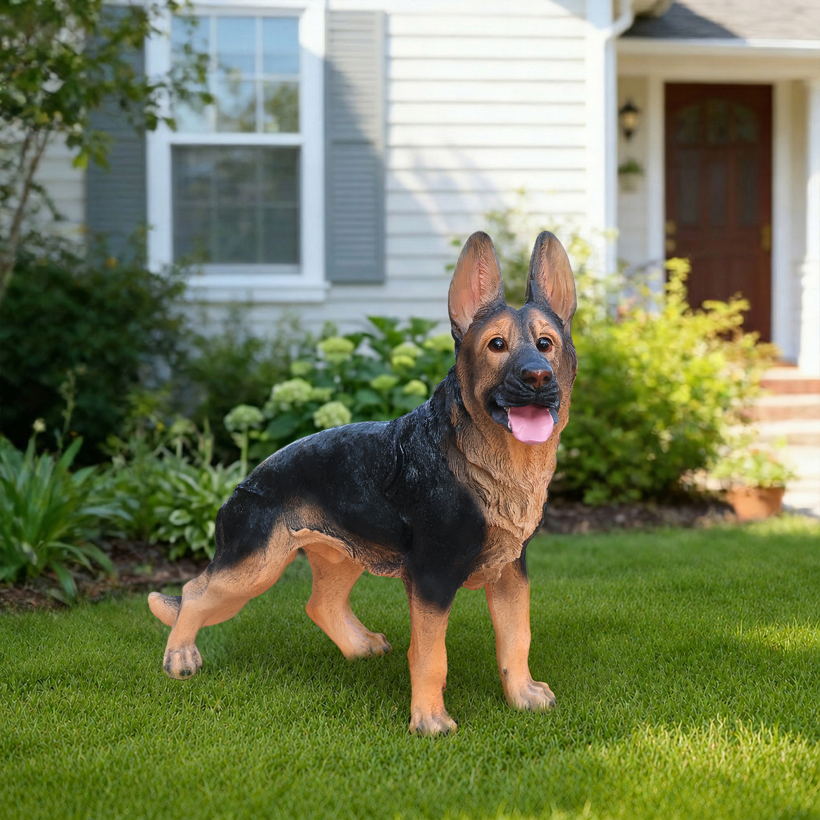 Outdoor German shepherd Dog Statue Greeter Garden Decor – Cute Puppy Sculpture for Yard Porch New Year Gift image 9