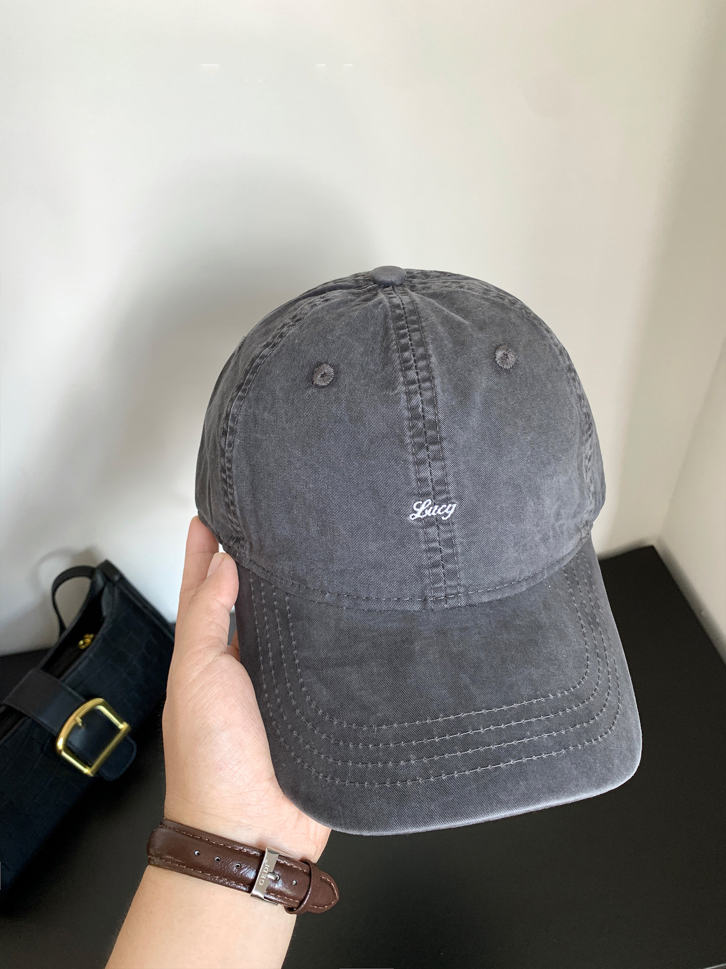 Water-washed Distressed Baseball Cap For Women
