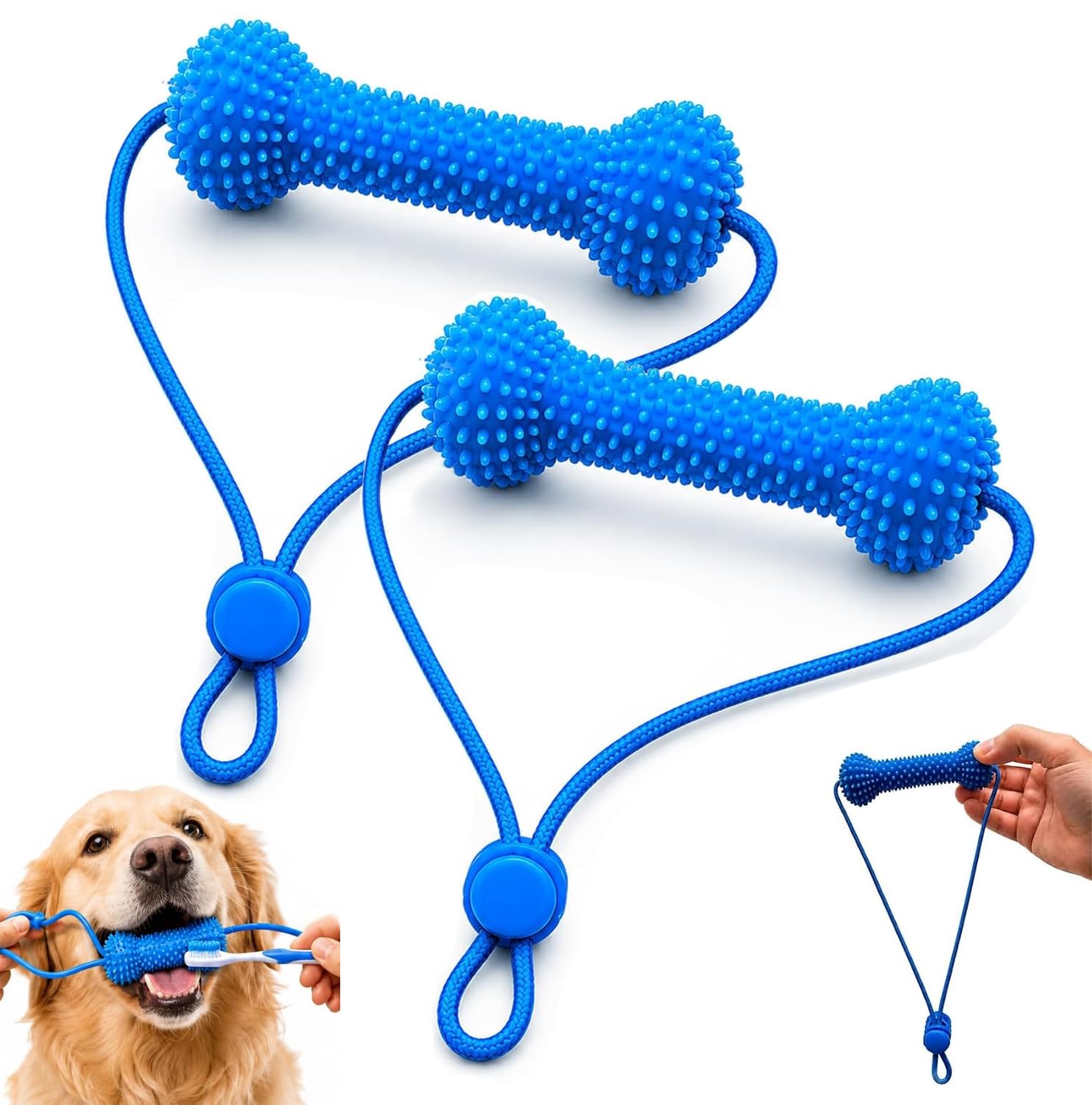 Dual-Action Canine Dental Prop, Dog Dental Chew Toy For Easier Teeth Brushing, Premium Pet Oral Care Accessory Perfect For Small Medium And Large Size Dogs  2PCS image 5