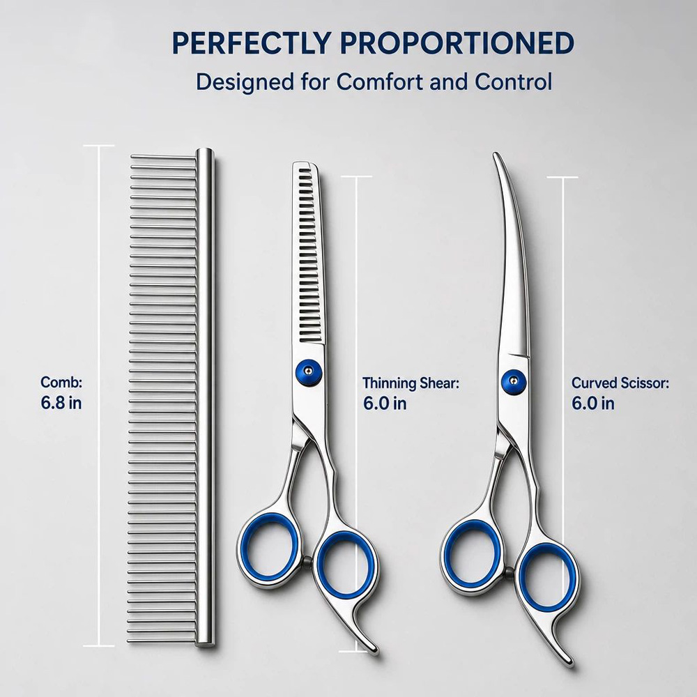 Professional Pet Grooming Scissors Kit image 4