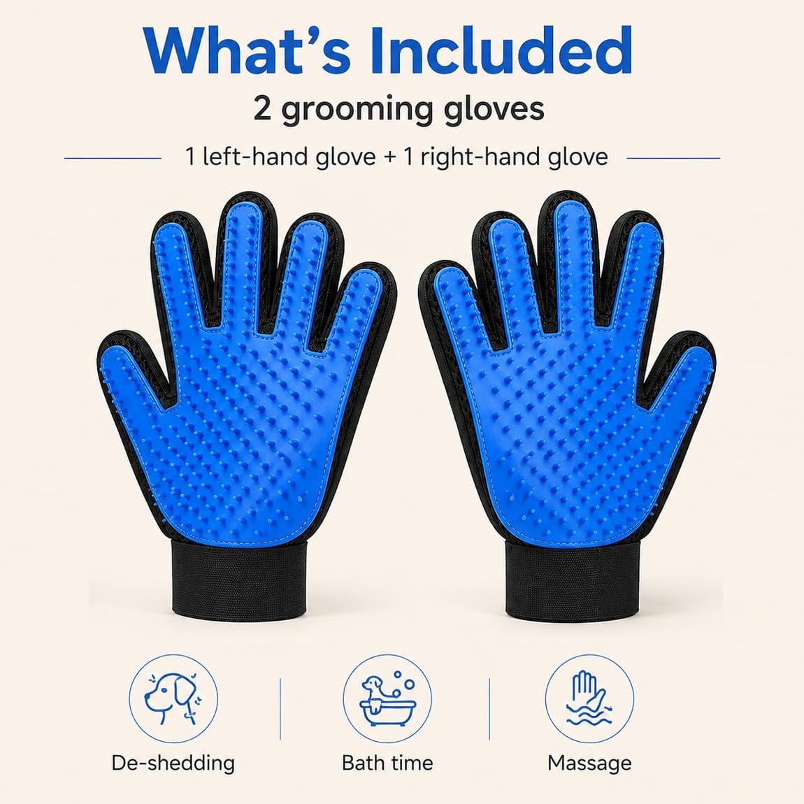 Pet Hair Removal Grooming Gloves image 2