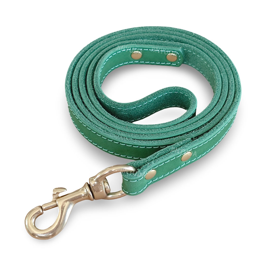 Pet Rope Dog Leash Genuine Full-grain Leather Rope Brass image 6