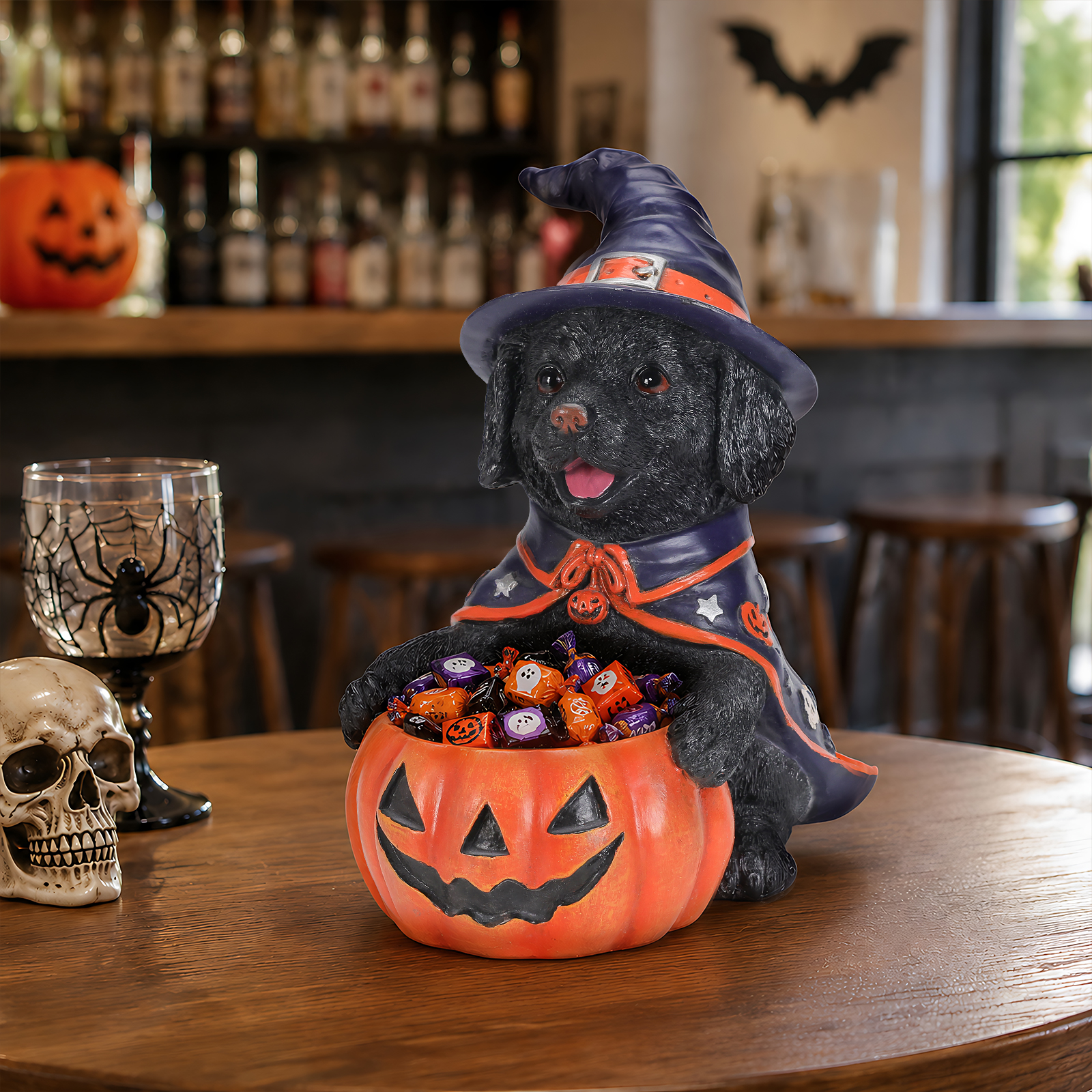 Halloween Labrador Witch Dog Figurine image 2