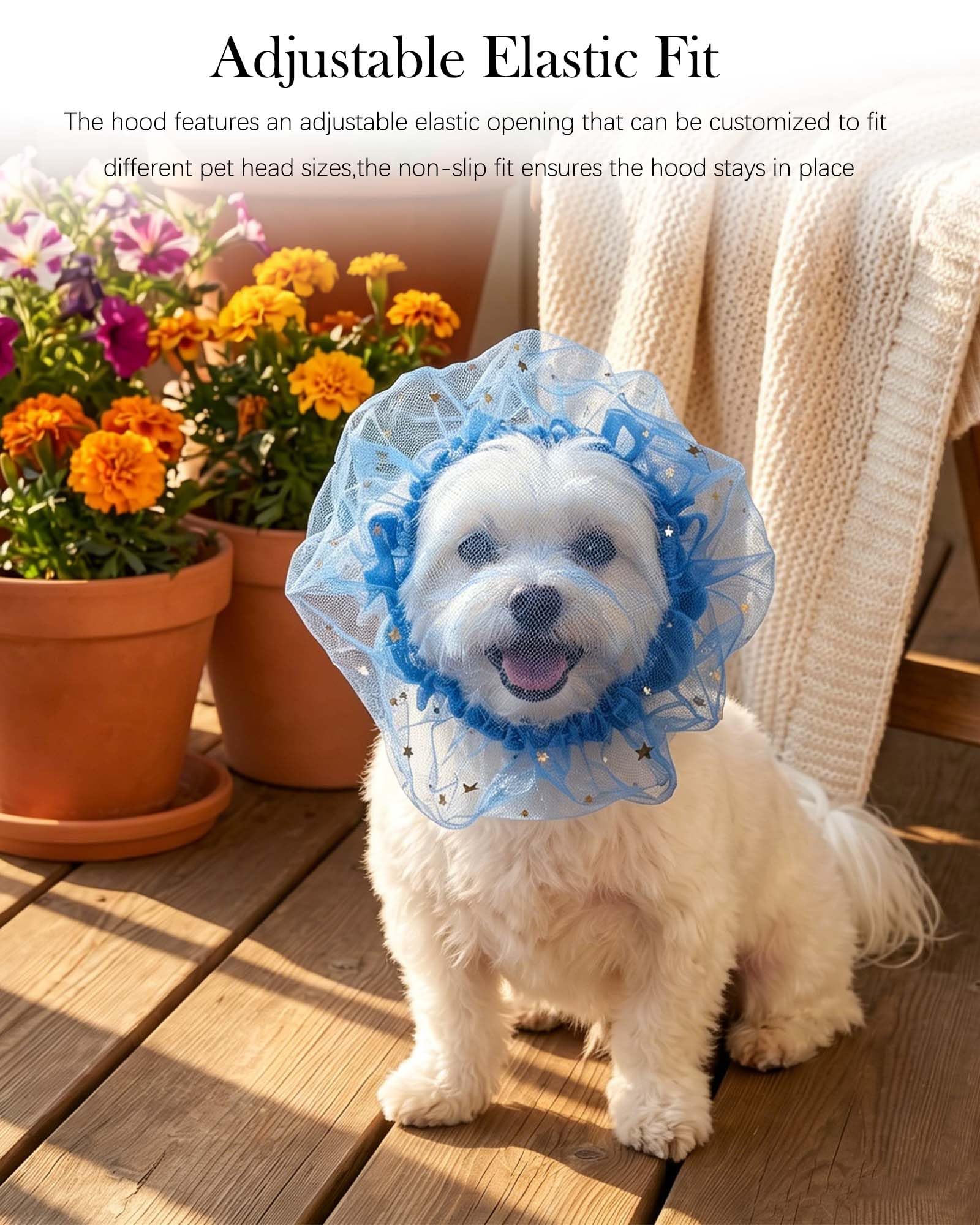 8 Pack Dog Anti-Lick Hood,Breathable Mesh Design With Adjustable Elastic  Lightweight Mask, Anti-Scavenging,Pet Safety Hood For Small Dogs And Cats image 7