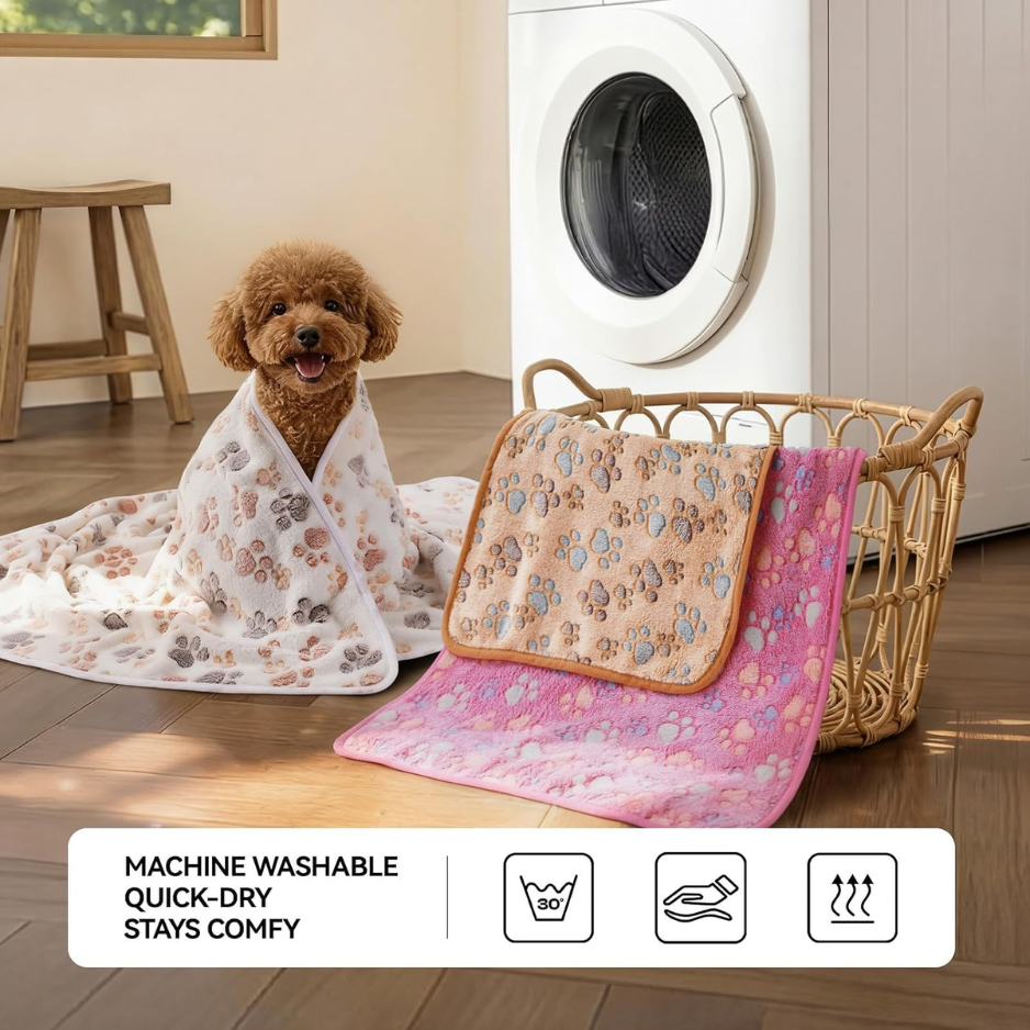 3 Pack Soft Fleece Dog Blankets, Warm & Fluffy Pet Throws image 5