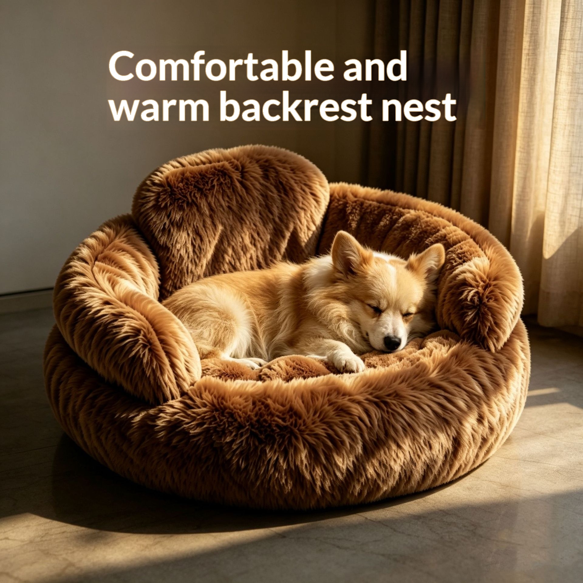 Plush Round Pet Bed Dog Bed Winter Dog Mat image 4