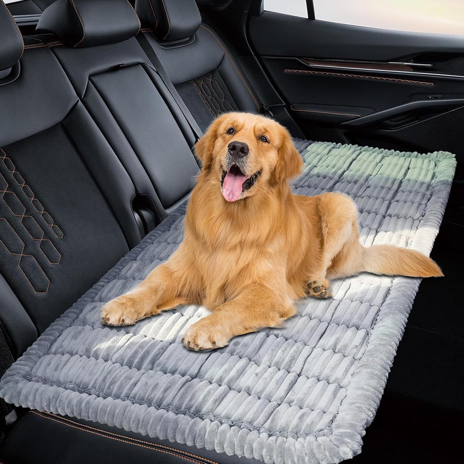 Dog Bed For Car Back Seat Non-Slip, Backseat Dog Bed Mat For Backseat Extenders, Pet Car Blanket Seat Cover For SUVs Trucks Sedans, Soft Machine Washable Travel Dog Bed image 4
