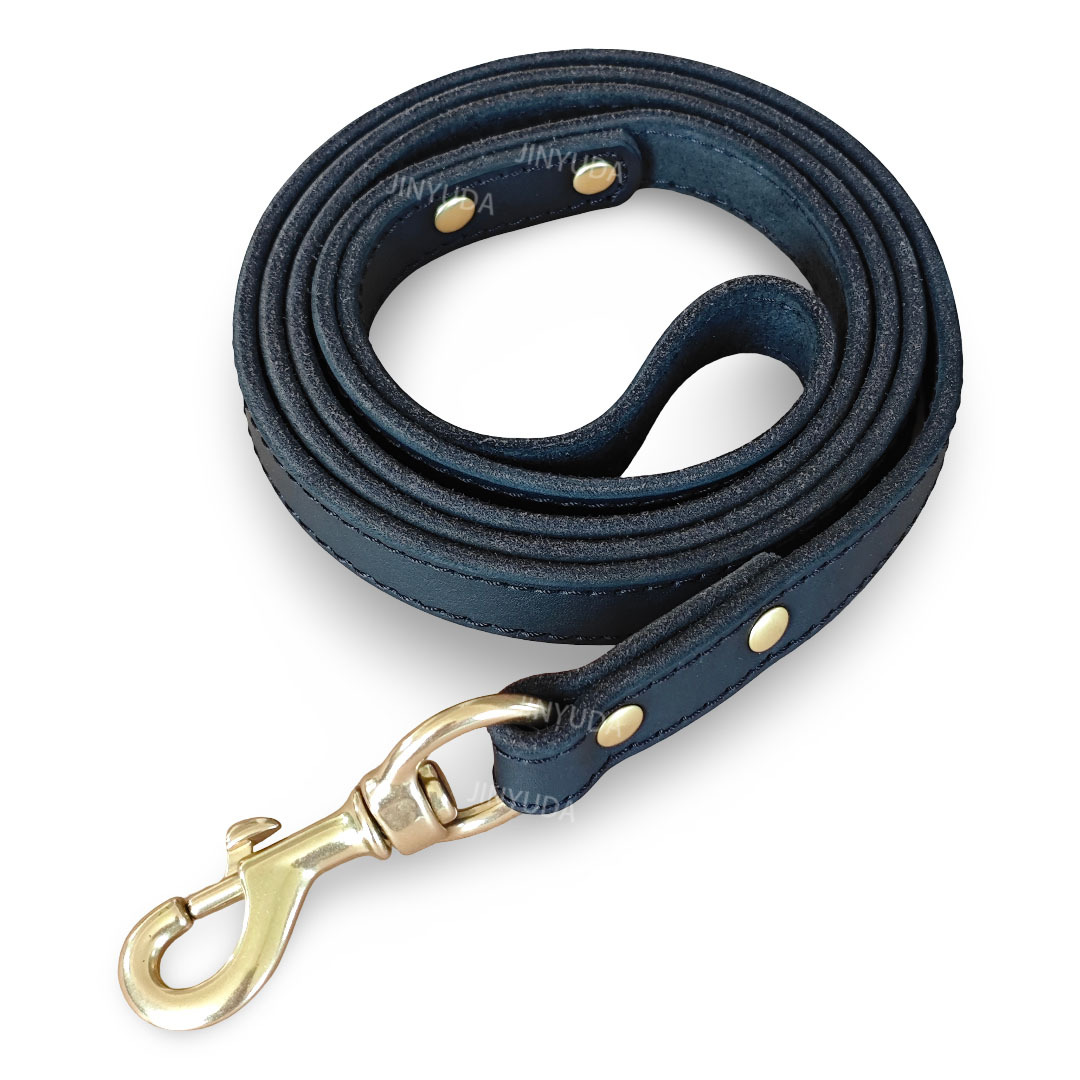 Pet Rope Dog Leash Genuine Full-grain Leather Rope Brass image 12