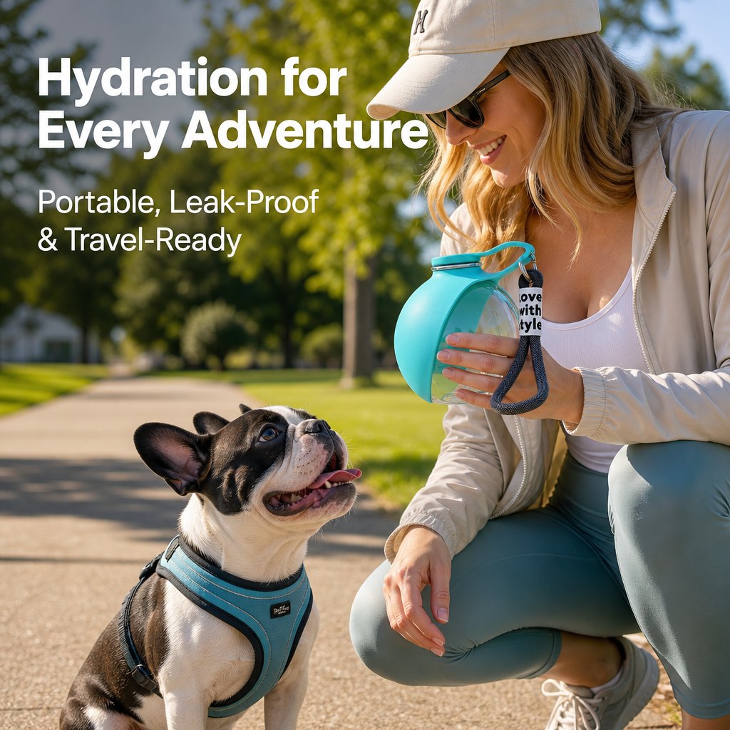 Portable Dog Water Bottle with Silicone Bowl image 3