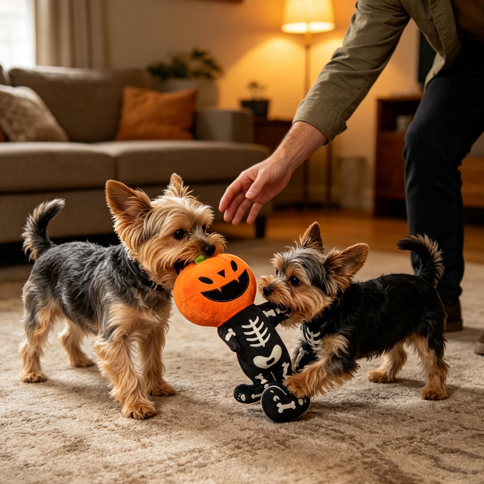 Pumpkin Skeleton Plush Dog Toy image 6