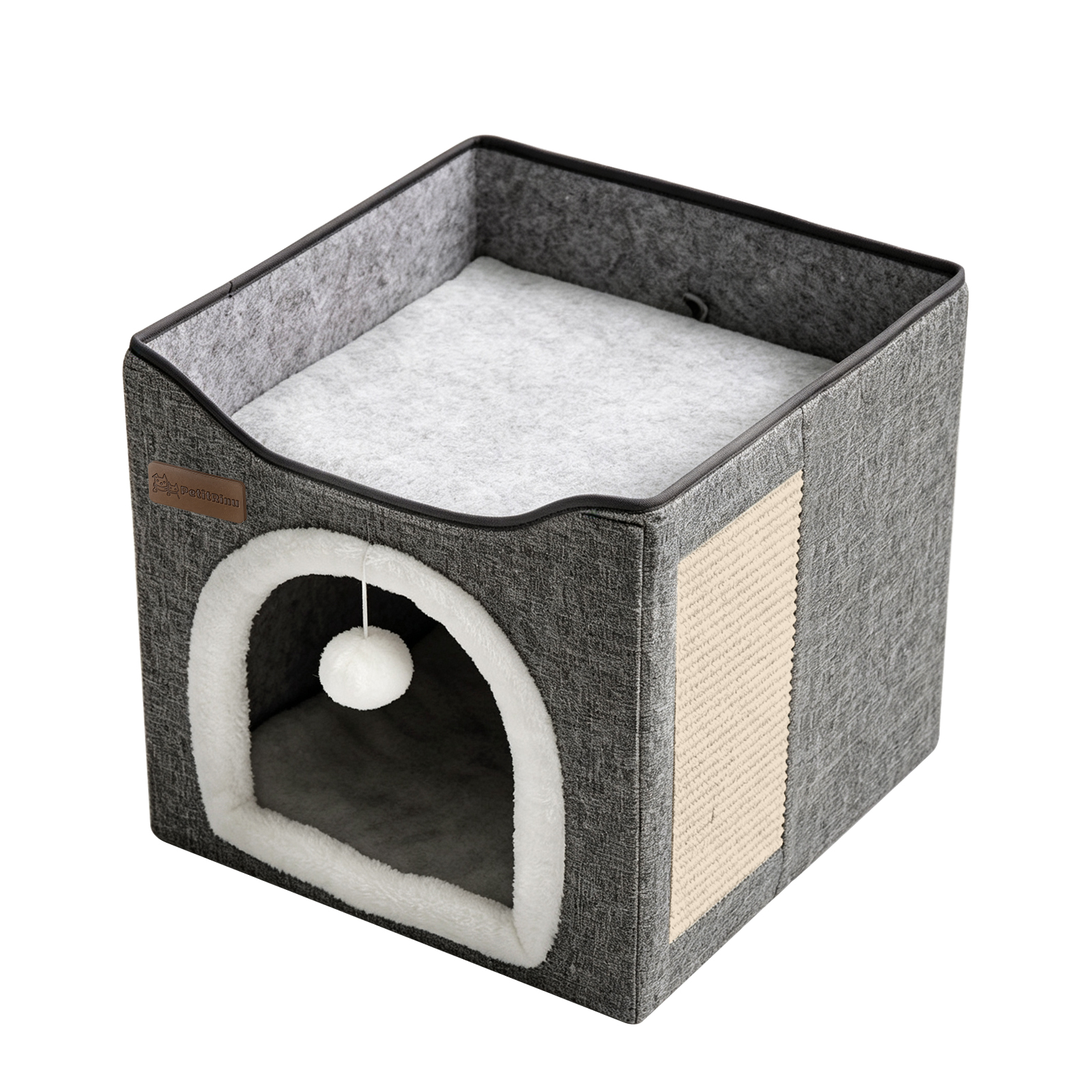 Arched Cat Bed In Green And Gray Color image 12