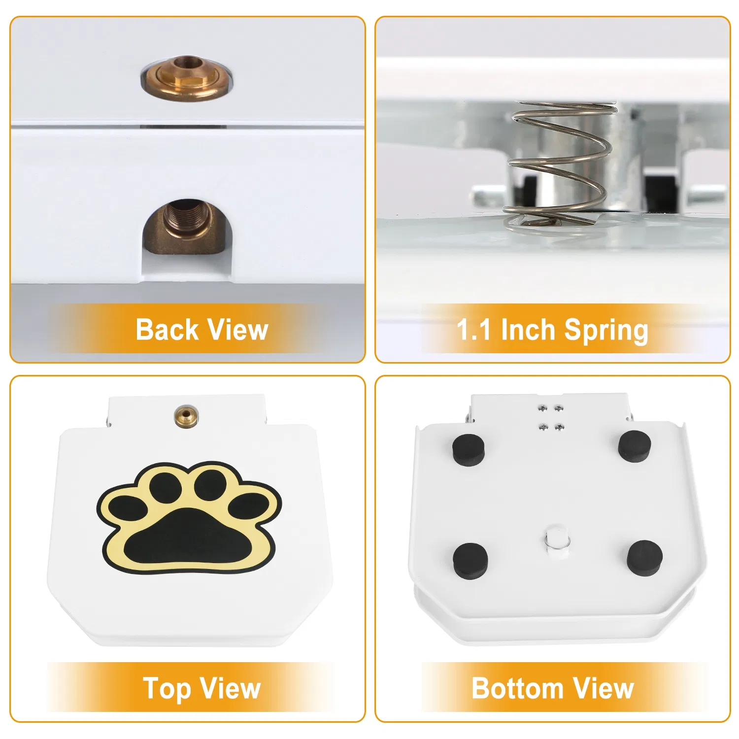 Step Activated Dog Water Dispenser, Outdoor Pet Drinking Fountain with 2-Way Water Splitter, Iron Build for Backyard Garden Use