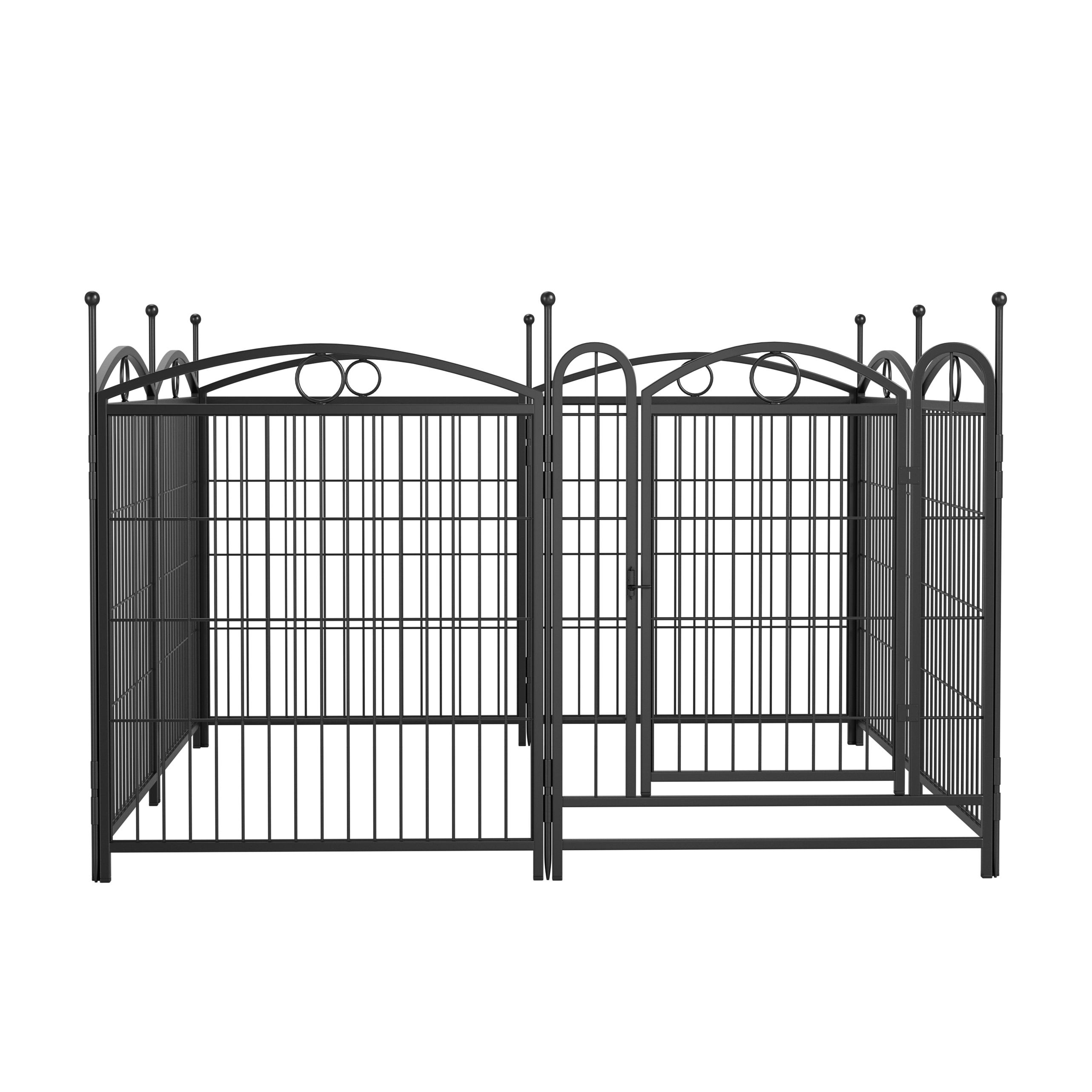 Dog Playpen Indoor 32 inch 8 Panels Metal Dog Pen Pet Dog Fence Outdoor Exercise Pen with Doors, Heavy Duty Dog Fence Puppy Pen for Large Medium Small Dogs Indoor Outdoor Foldable Pet Exercise Pen image 15
