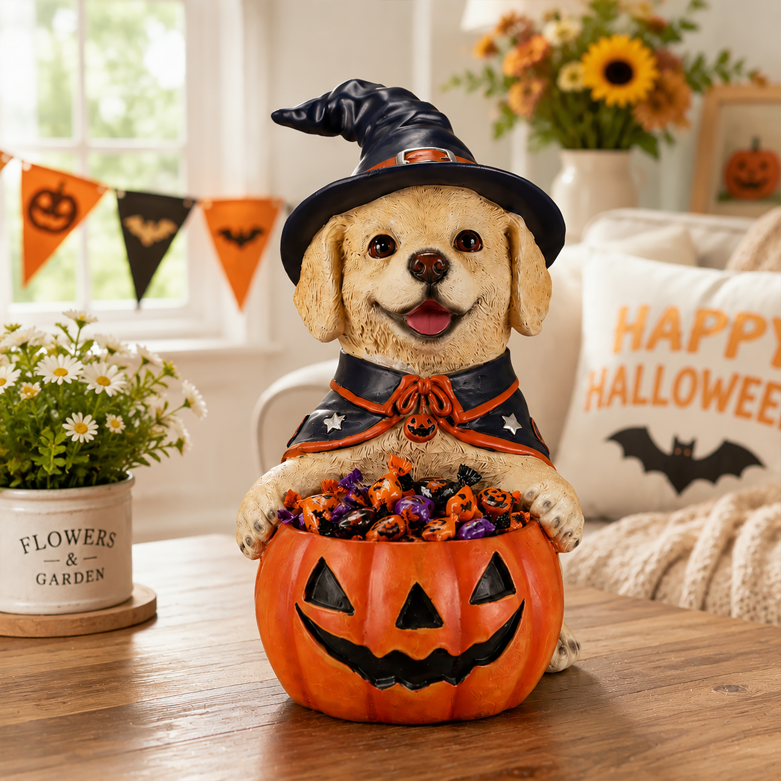 Halloween Labrador Witch Dog Figurine image 13