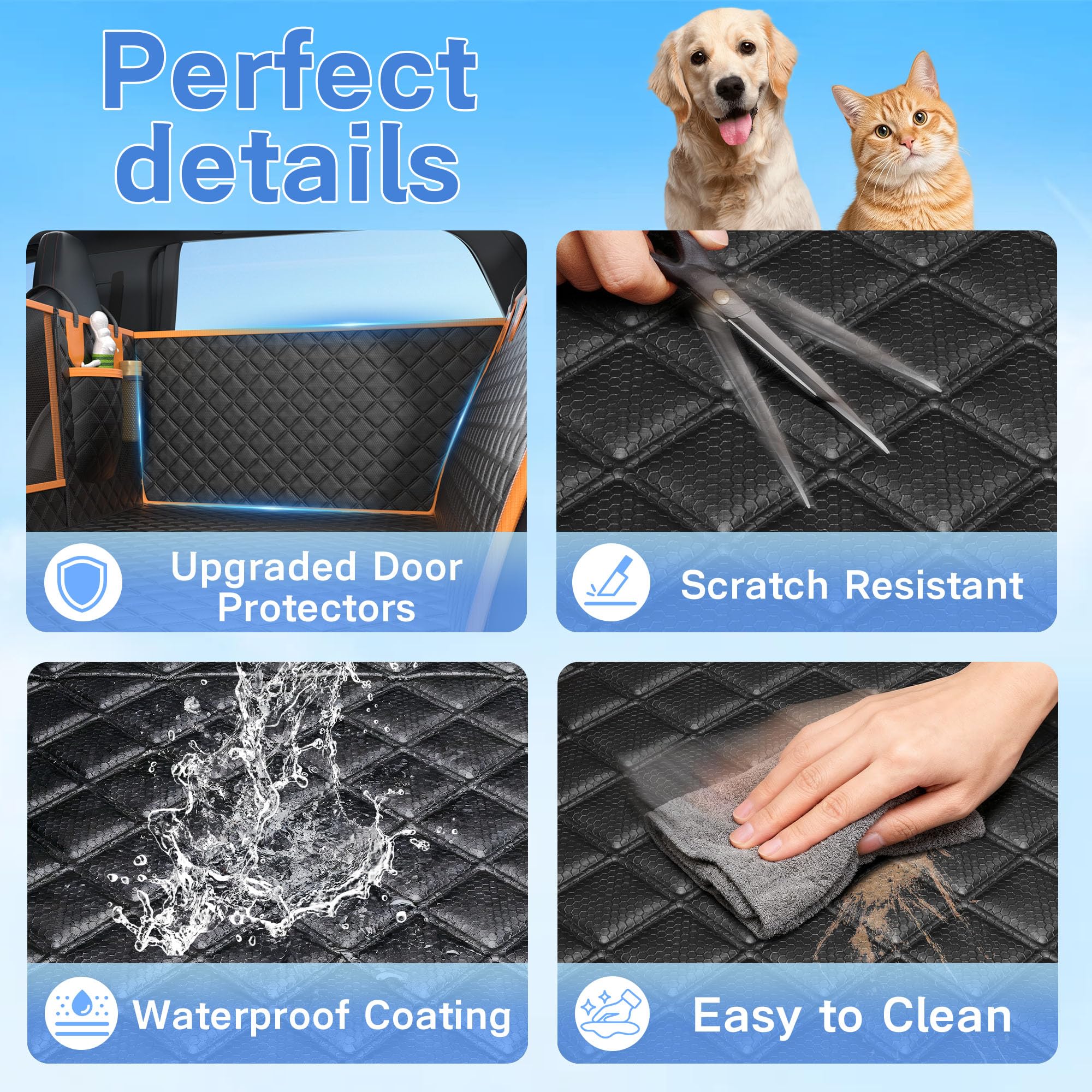 Dog Seat Cover For Back Seat, Hard Bottom Back Seat Extender, Waterproof & Machine Washable, Heavy Duty, Supports Heavy Loads For Travel & Camping, Dog Back Seat Pet Cover For Cars image 3