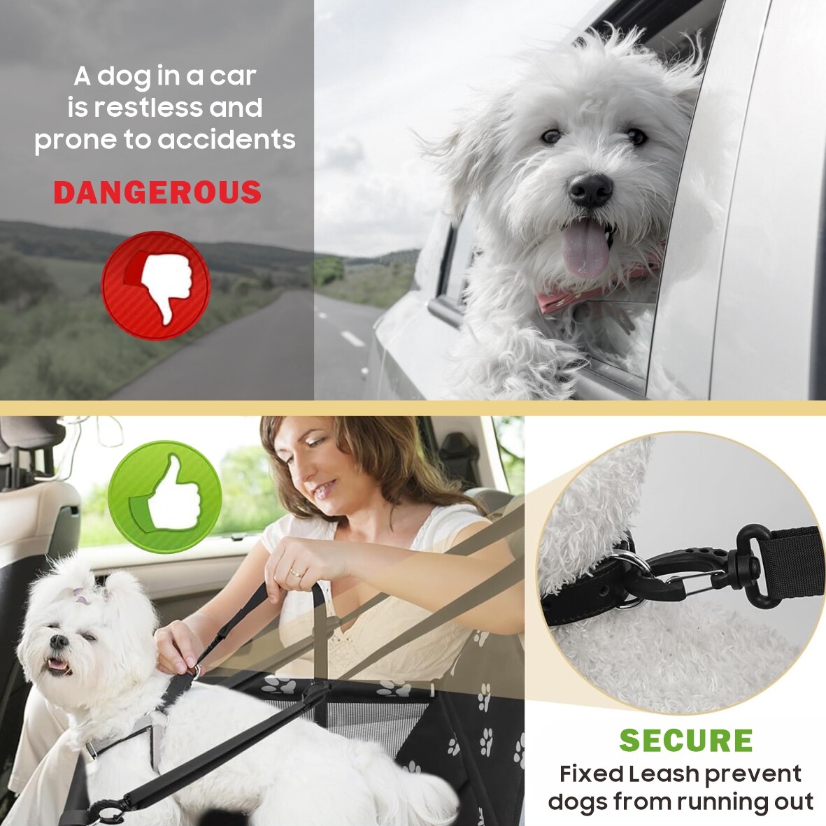 Portable Dog and Cat Travel Car Seat image 6