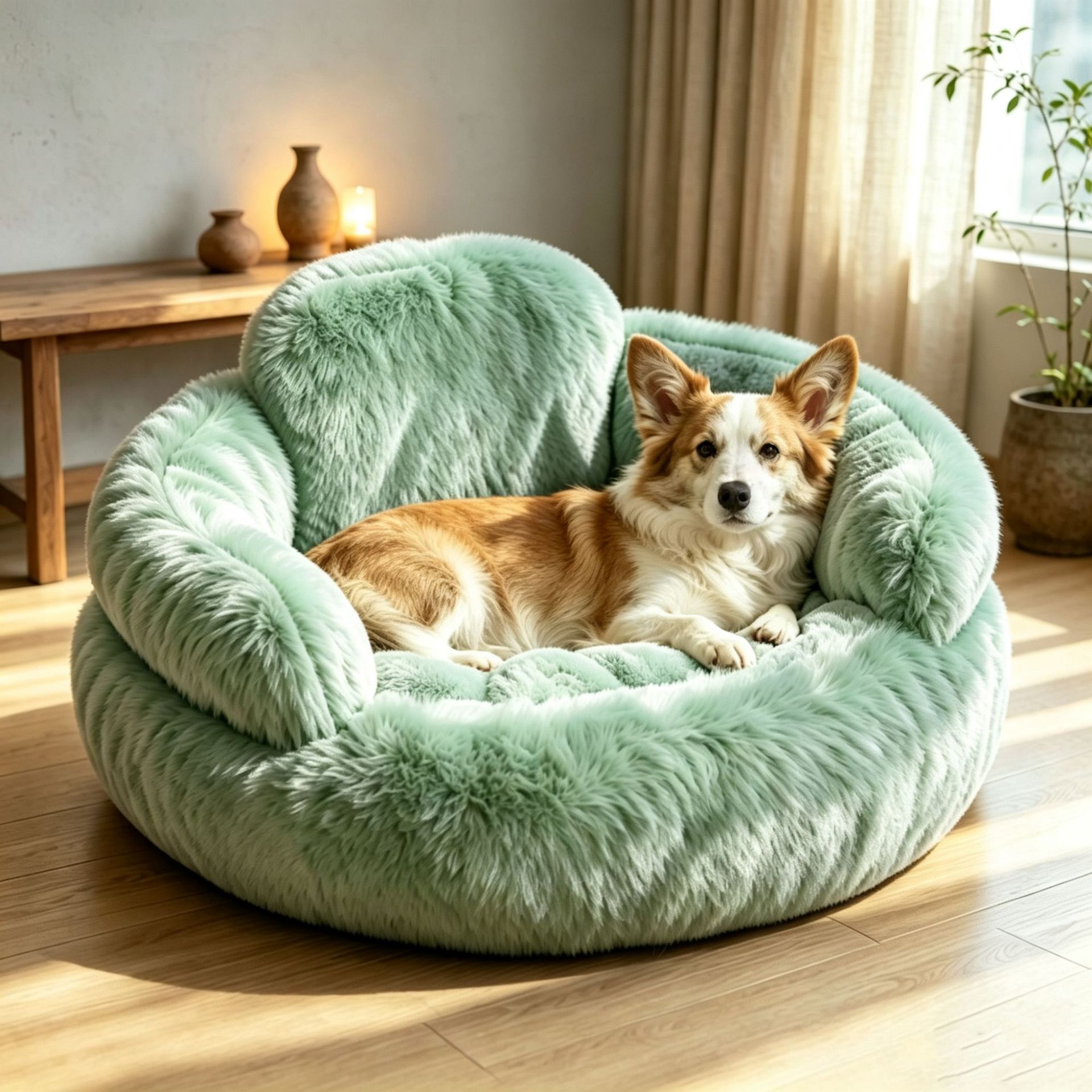 Plush Round Pet Bed Dog Bed Winter Dog Mat image 3