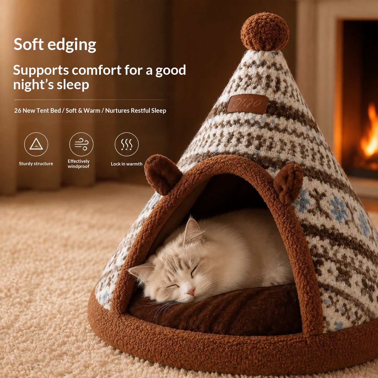 Removable Plush Pet Villa Bed image 3