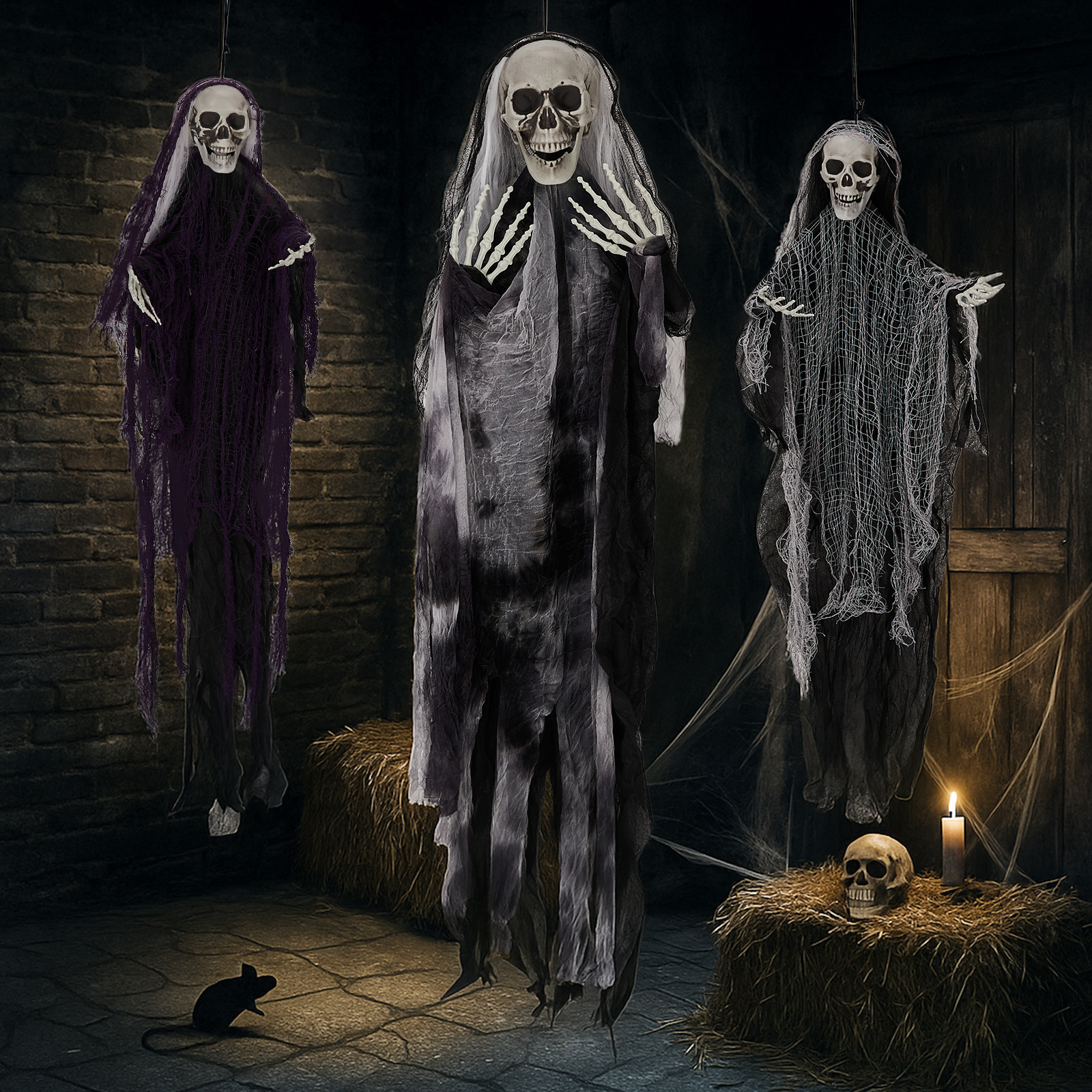 Hanging Halloween Skeleton Ghost 3-Pack image 5