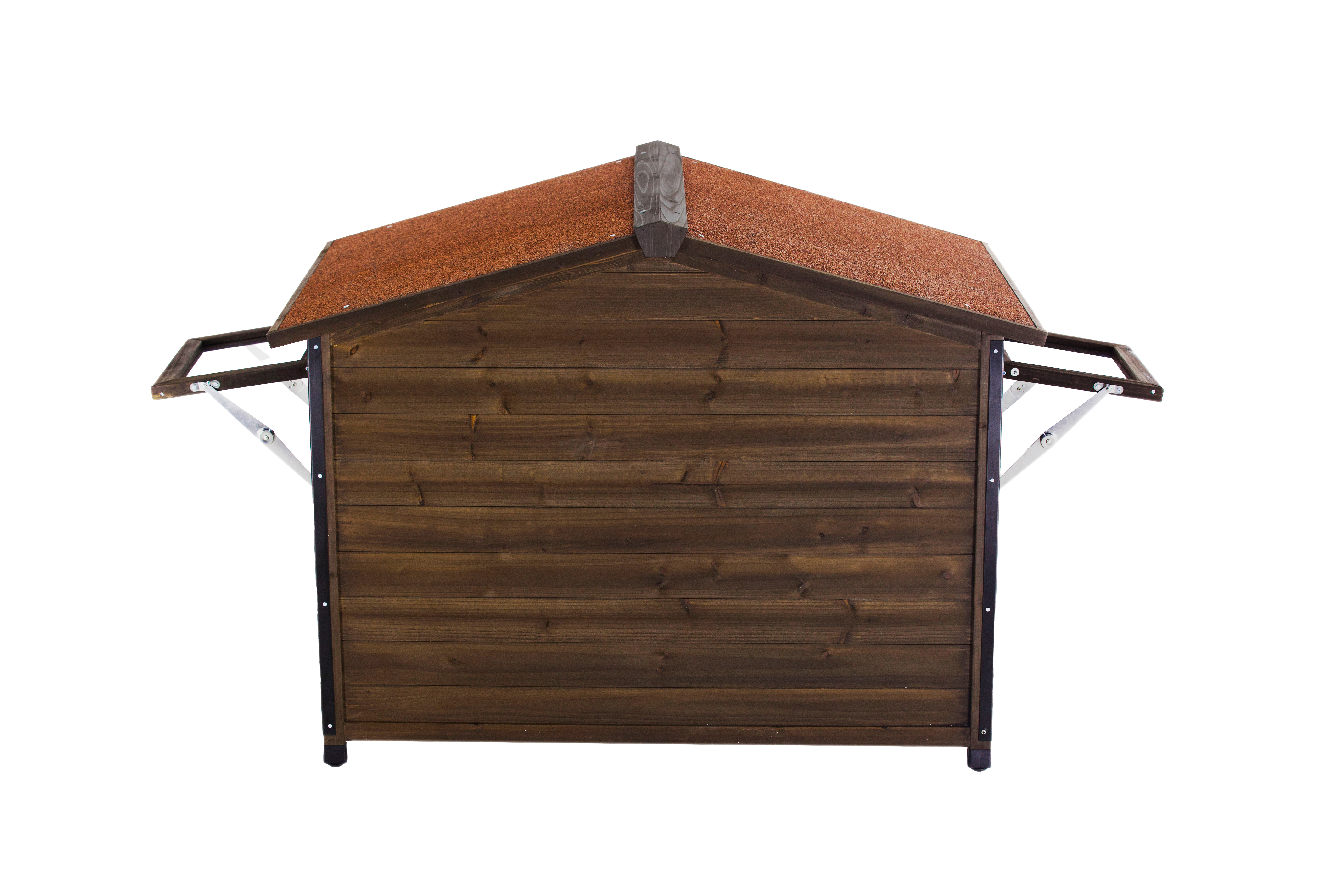 Unique All-Around Iron Frame,Outdoor Large Wooden Cabin House Style Wooden Dog Kennel image 3