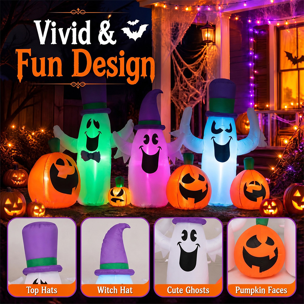 Halloween Inflatable Ghosts And Pumpkins image 4