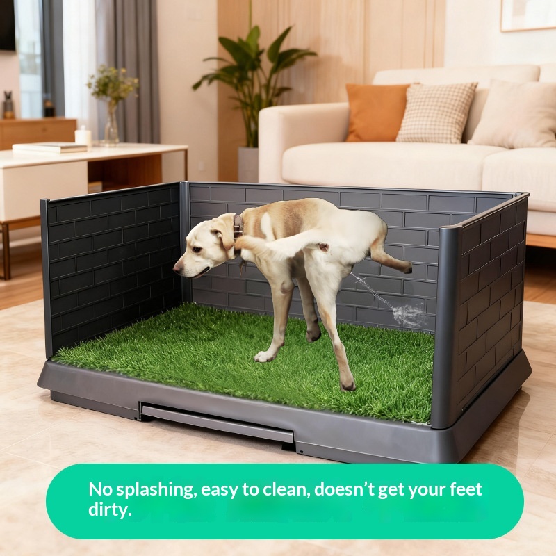 Three-sided Fenced-in Artificial Grass Dog Toilet image 3