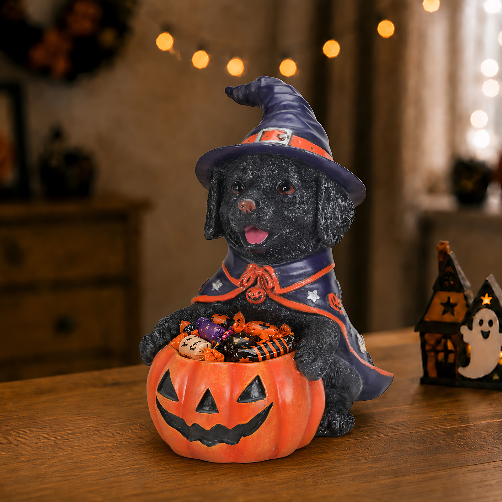 Halloween Labrador Witch Dog Figurine image 6