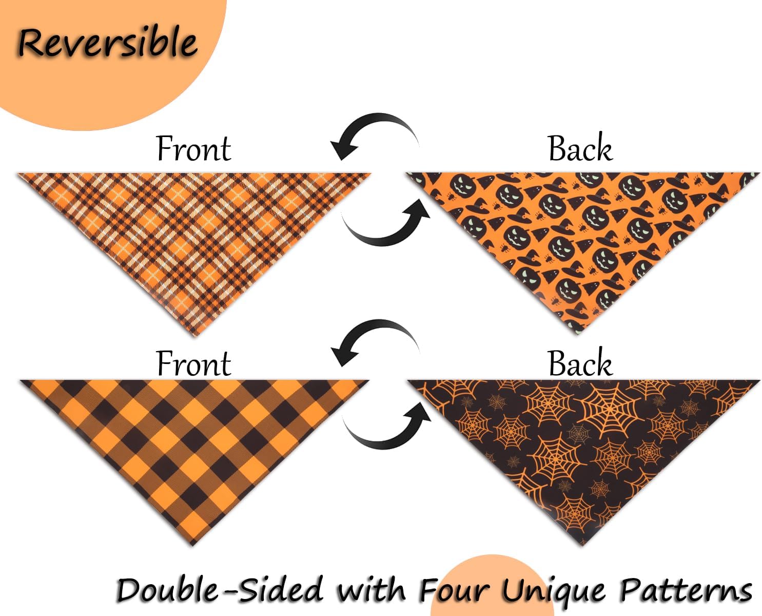 Fall Reversible Dog Bandanas