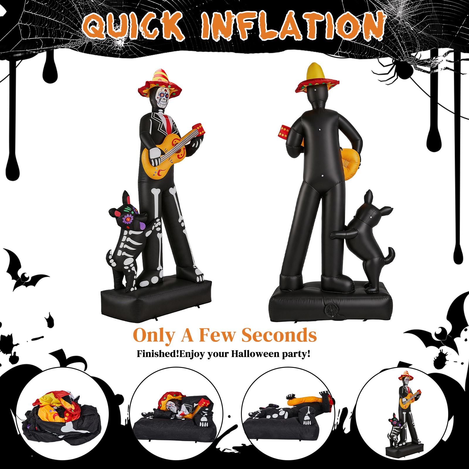 Ghostly Musician With Dog Halloween Inflatable image 3