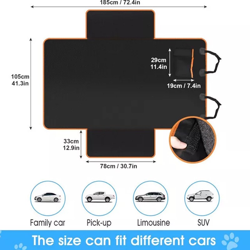 Pet Car Boot Liner Protector For Dogs Universal Car Boot Cover Waterproof Black image 4