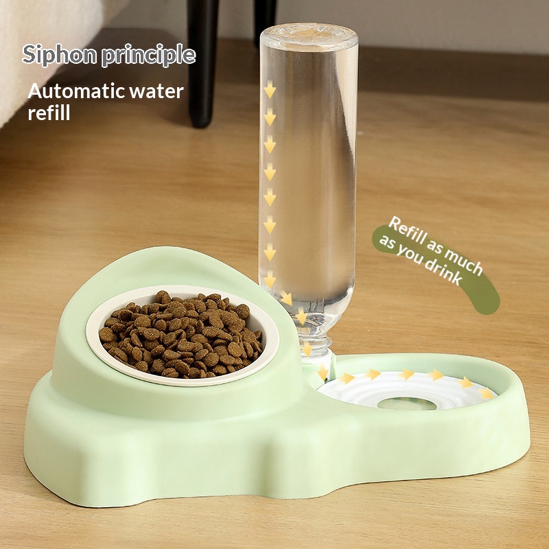 Cat Ceramic Double Automatic Water Fountain And Feeding Bowl image 3