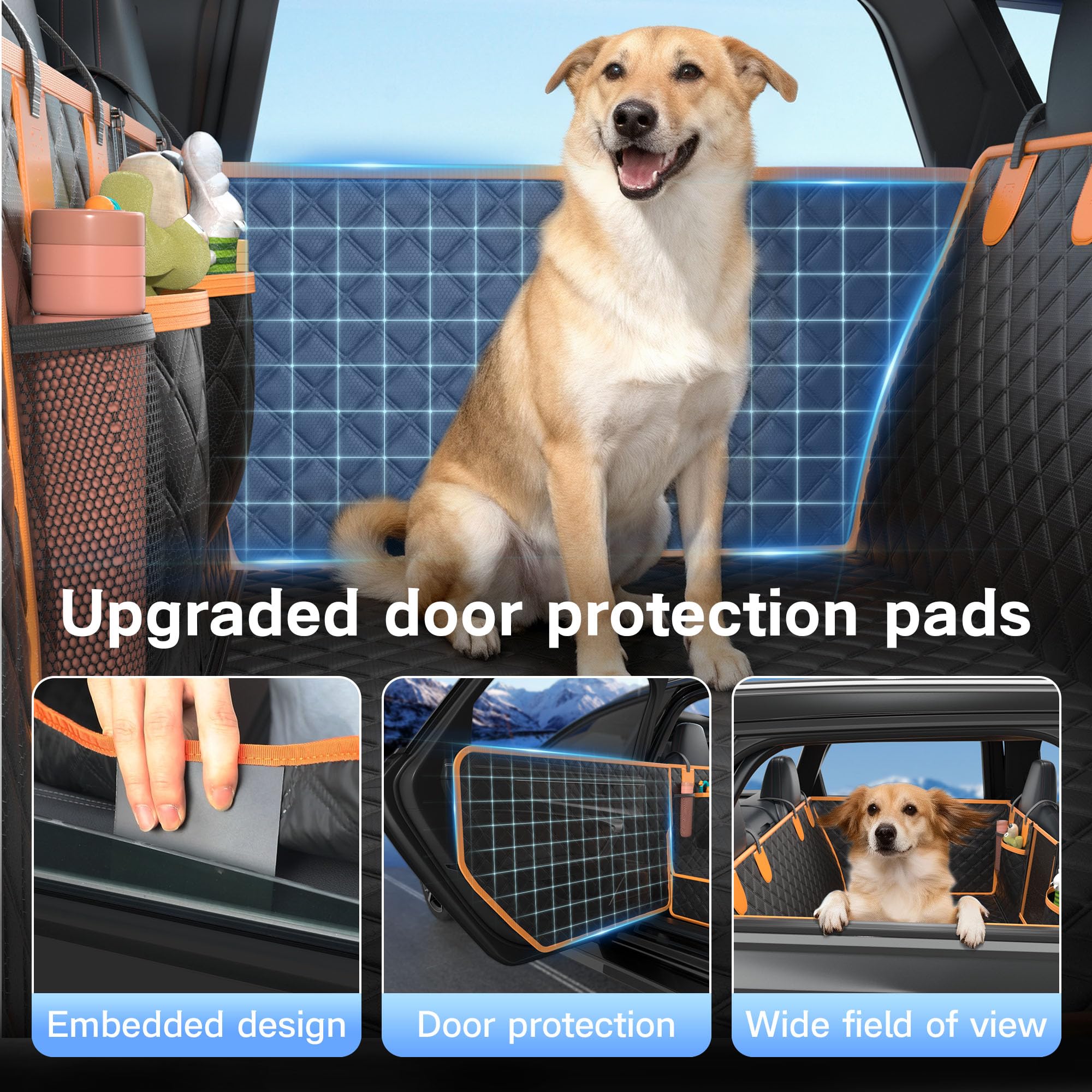 Dog Seat Cover For Back Seat, Hard Bottom Back Seat Extender, Waterproof & Machine Washable, Heavy Duty, Supports Heavy Loads For Travel & Camping, Dog Back Seat Pet Cover For Cars image 4