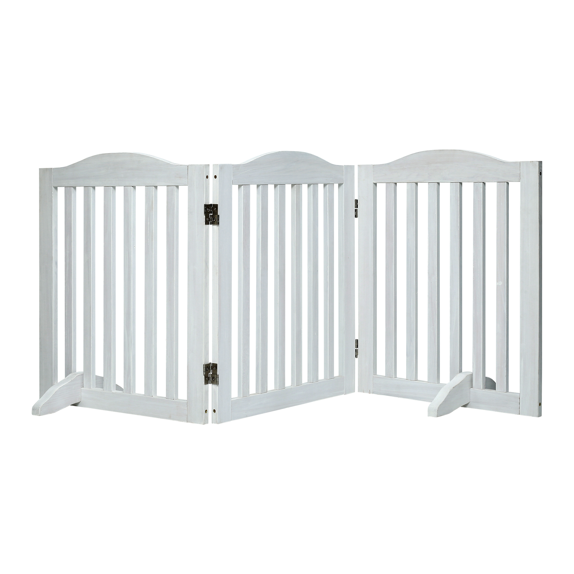 Wooden Freestanding Foldable Pet Gate for Dogs, 24 inch 3 Panels Step Over Fence, Dog Gate for The House, Doorway, image 4