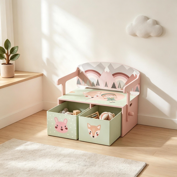 3-in-1 Convertible Toy Box with Drawers image 5