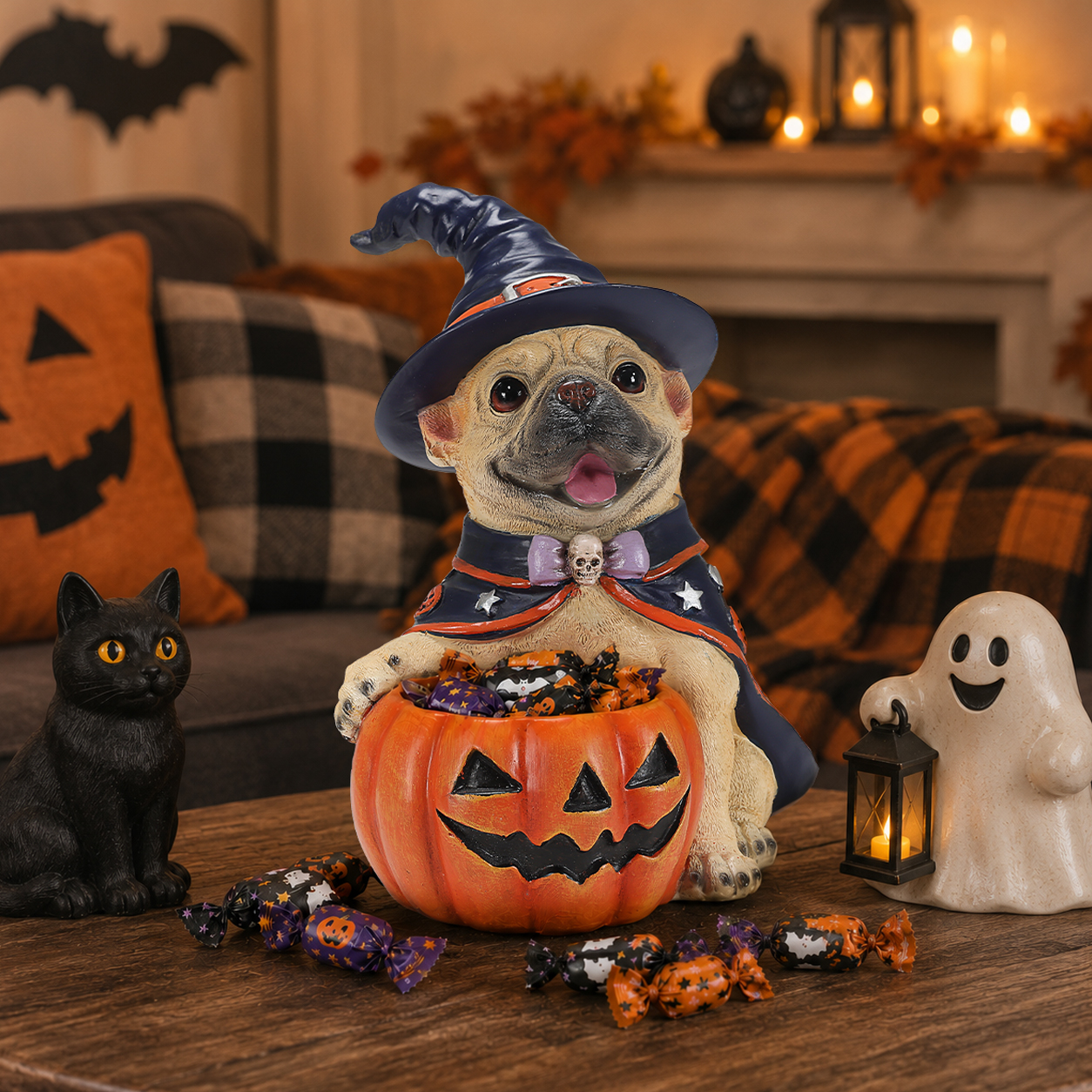 Halloween French Witch Puppy Pumpkin Bowl image 6