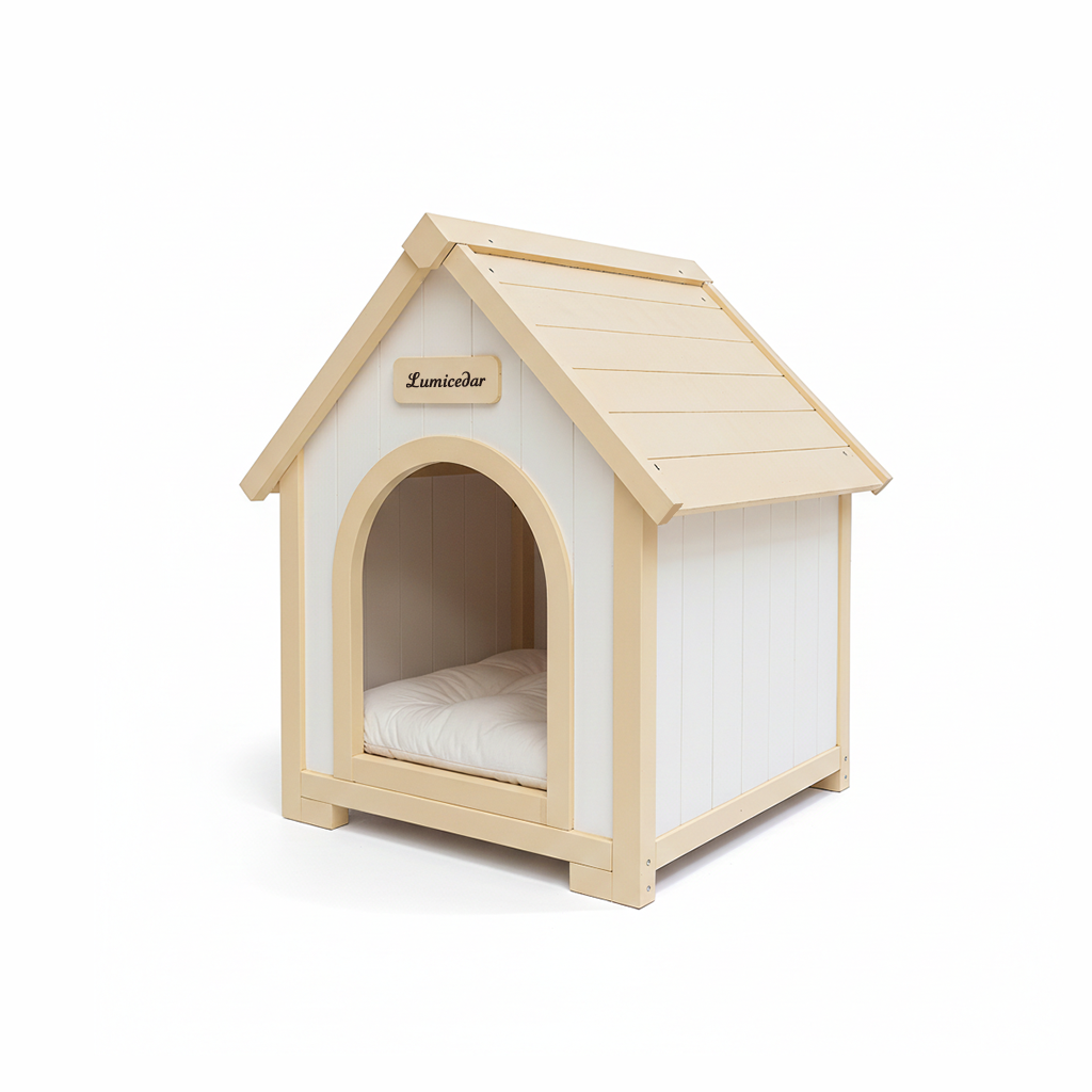 Modern Indoor Wooden Dog House with EVA Cushion – Solid Cedar Pet House for Small Dogs & Cats image 7
