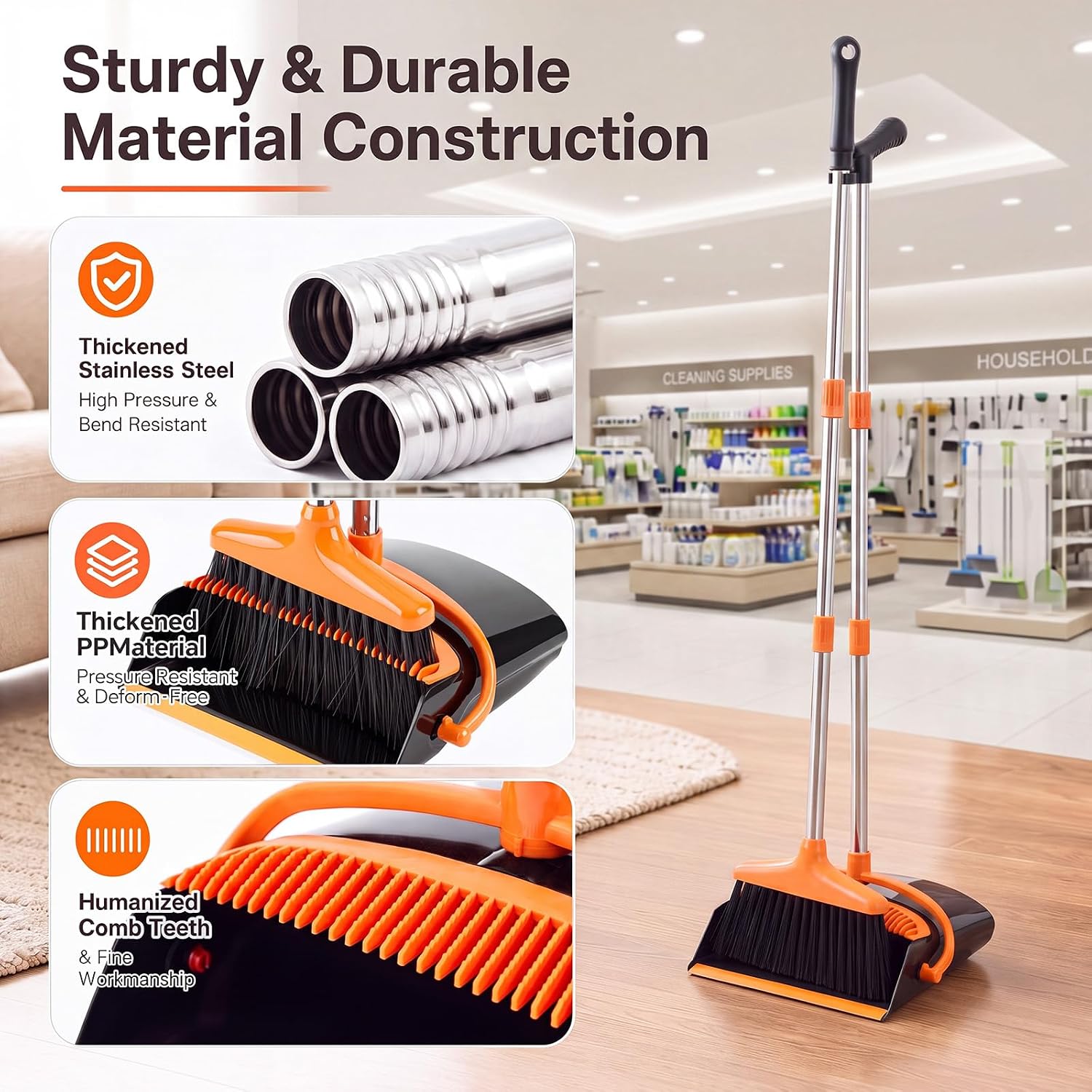 Standing Broom and Dustpan Set image 4