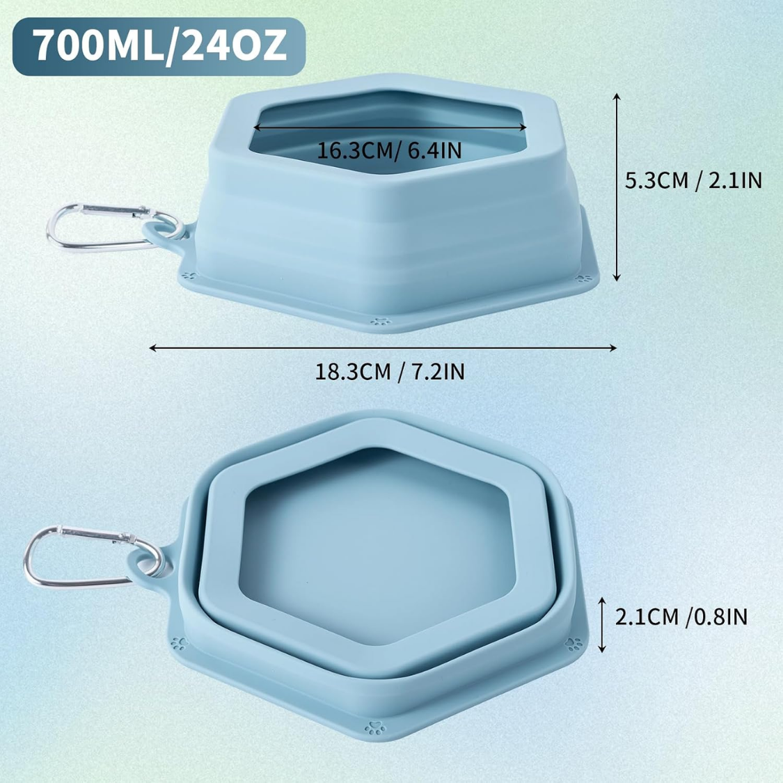 No Splash Dog Travel Bowls For Cars, Spill Proof Collapsible Dogs Water And Food Feeder Dispenser Integrated Molding Portable Cat Dish For Pet Vehicle Road image 2