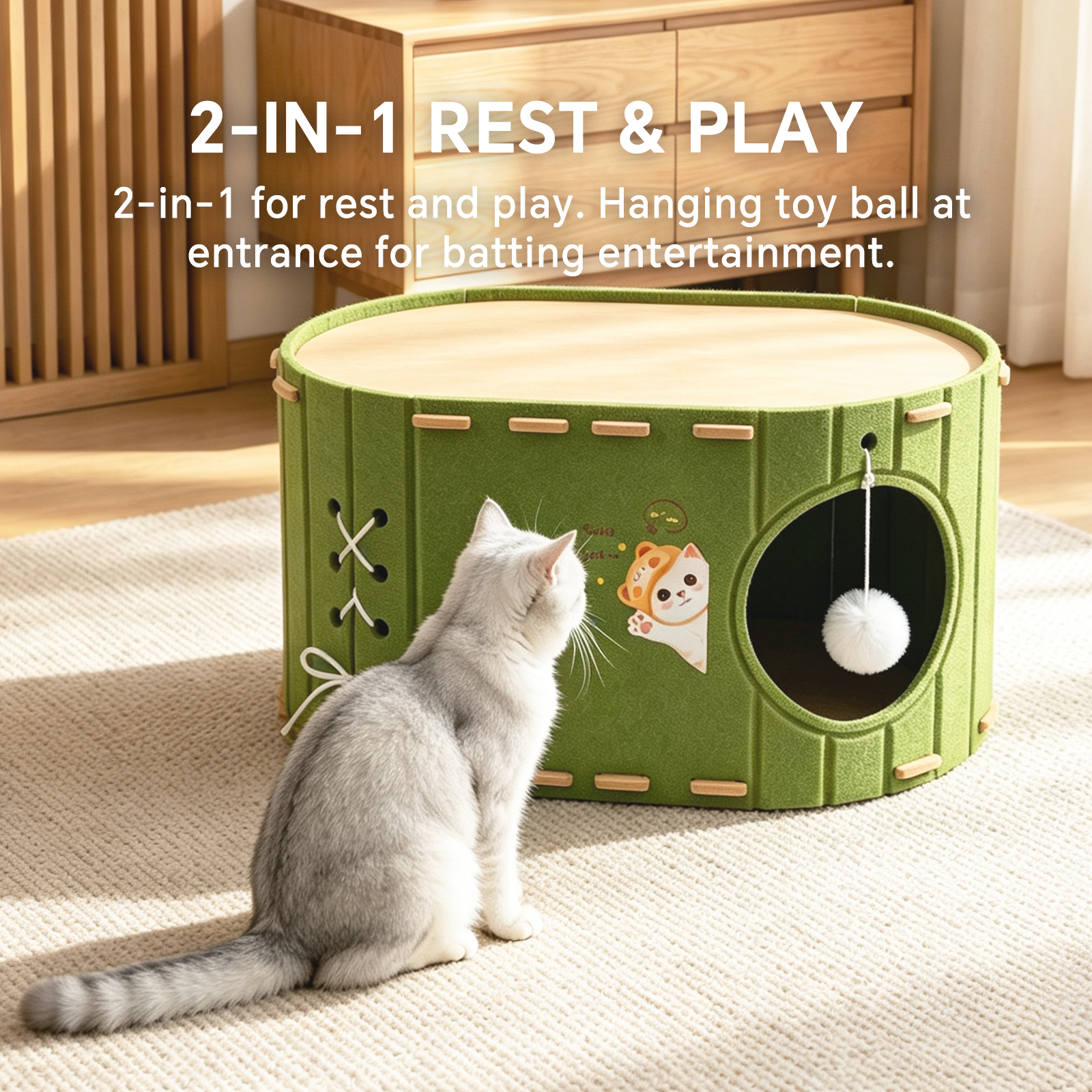 Green Single-layer Cat Toy image 4
