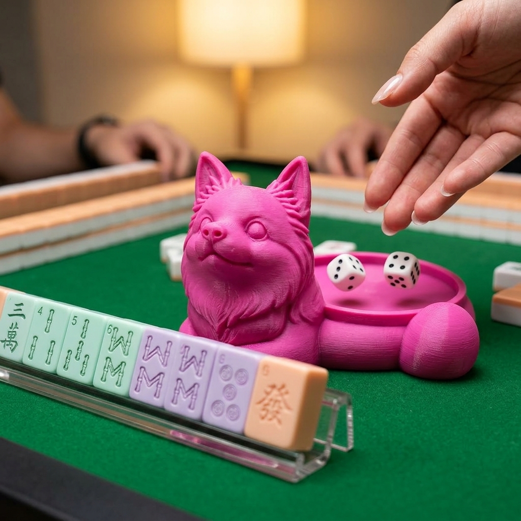3D Printed Dog Mahjong Dice Tray image 6