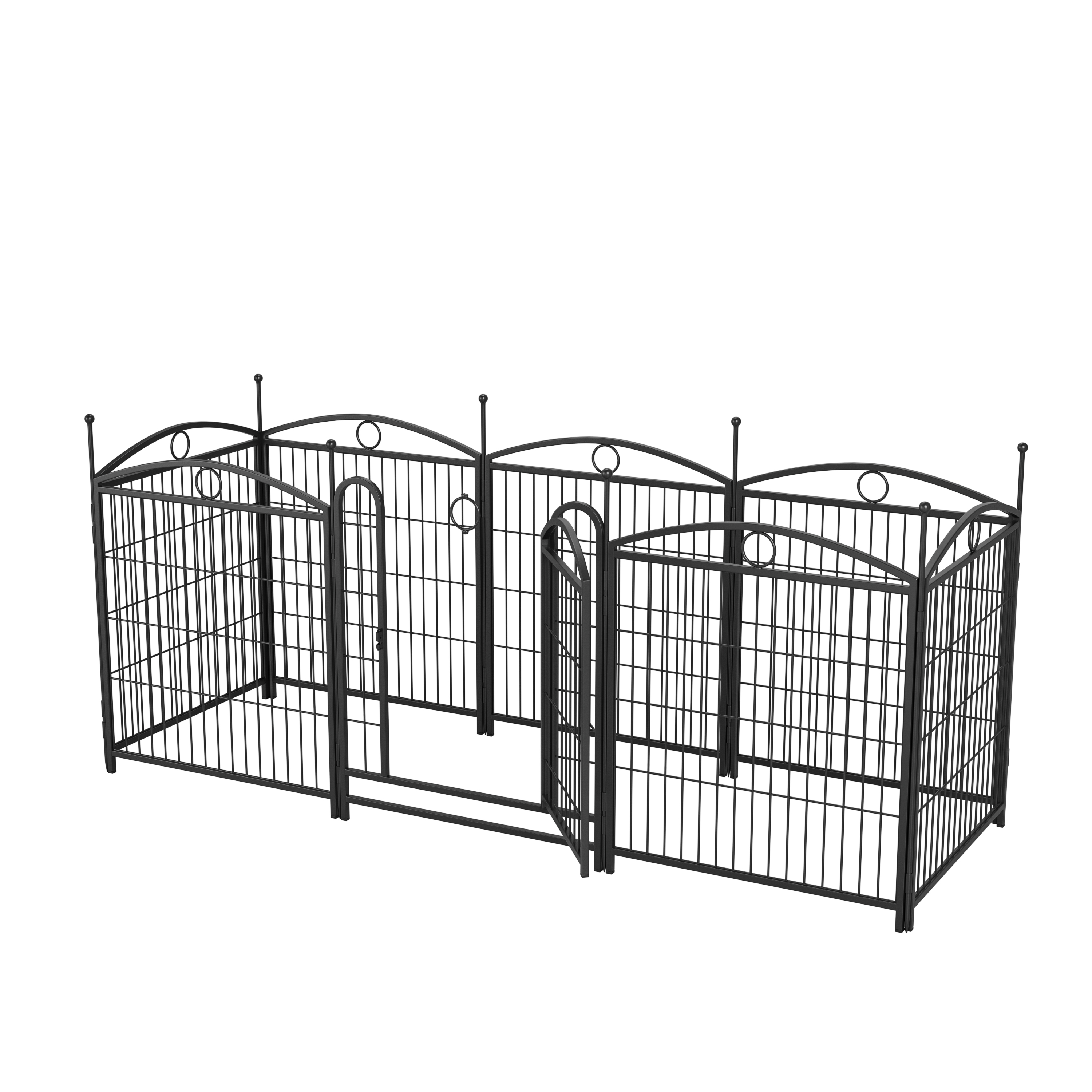 Dog Playpen Indoor 32 inch 8 Panels Metal Dog Pen Pet Dog Fence Outdoor Exercise Pen with Doors, Heavy Duty Dog Fence Puppy Pen for Large Medium Small Dogs Indoor Outdoor Foldable Pet Exercise Pen image 6