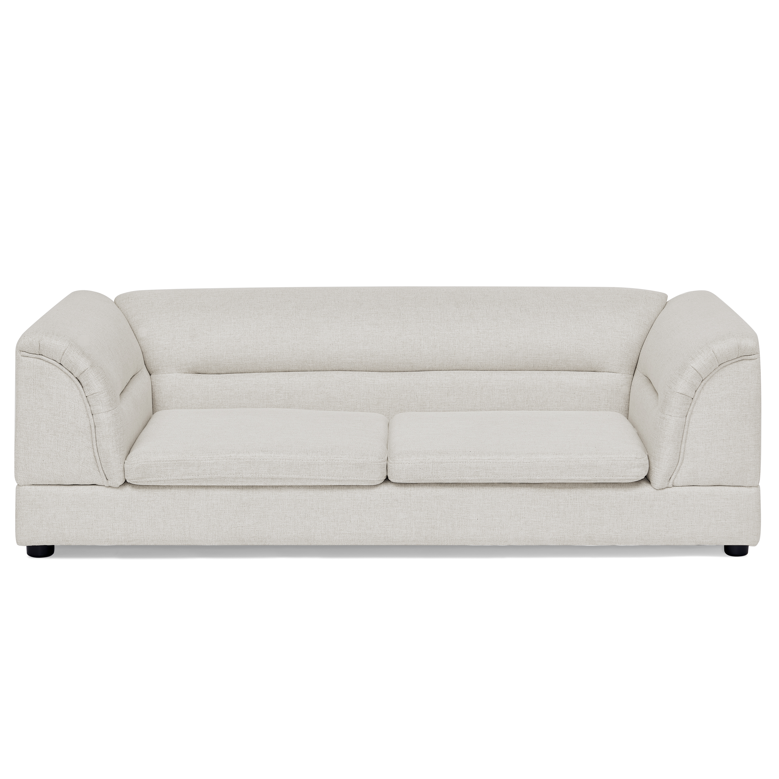 Oversized Pet Sofa, Curved Armrest Rectangular Dog Sofa, Linen Fabric Comfort Pet Couch for Large & Oversized Dogs-Beige image 8