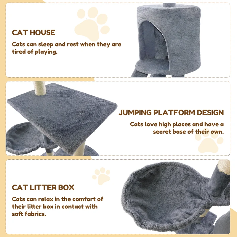 Multilevel Cat Tree Tower with Condos and Ladder image 6
