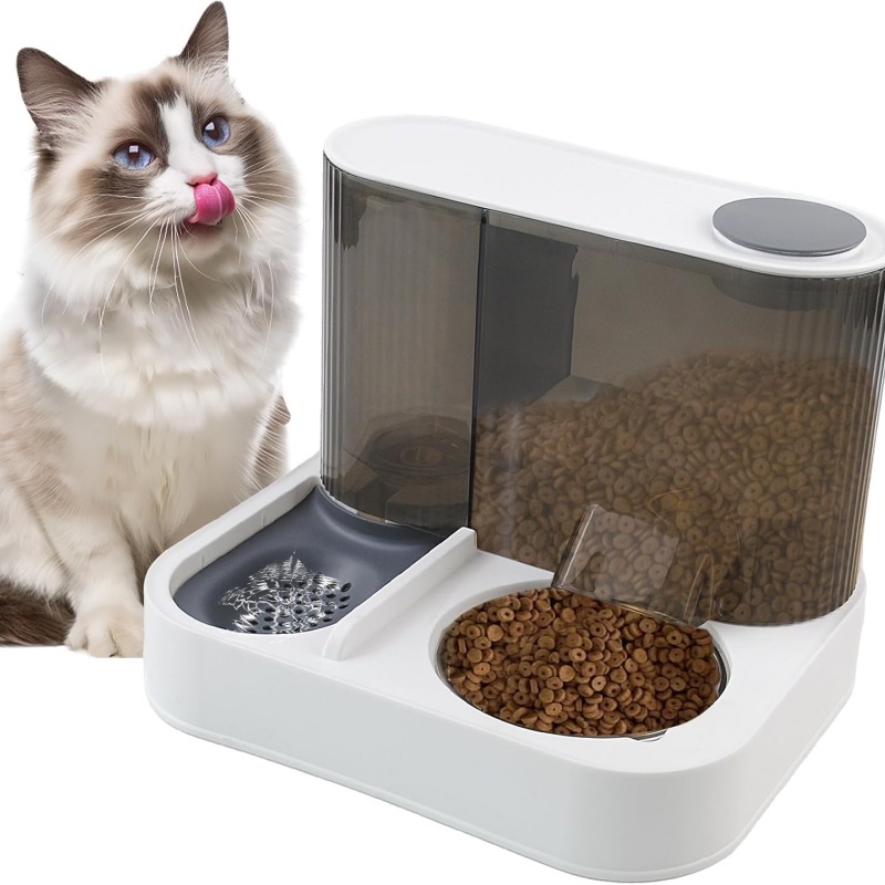 2 In 1 Automatic Cat Feeder Water Dispenser Dry Wet Pet Dog Puppy Food Dispenser image 2